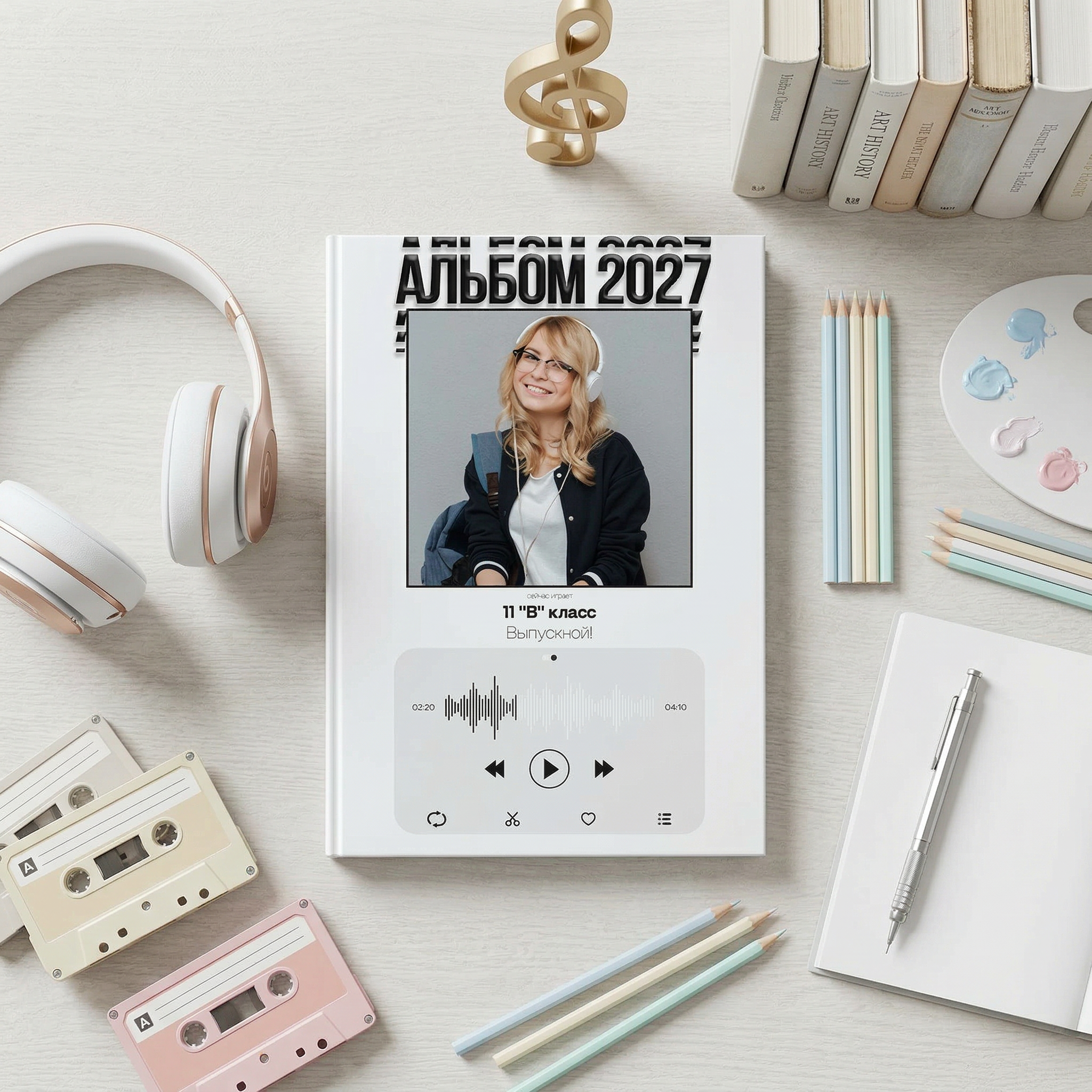 039 Music Player. Дизайны, psd шаблоны школьных и выпускных альбомов и обложек