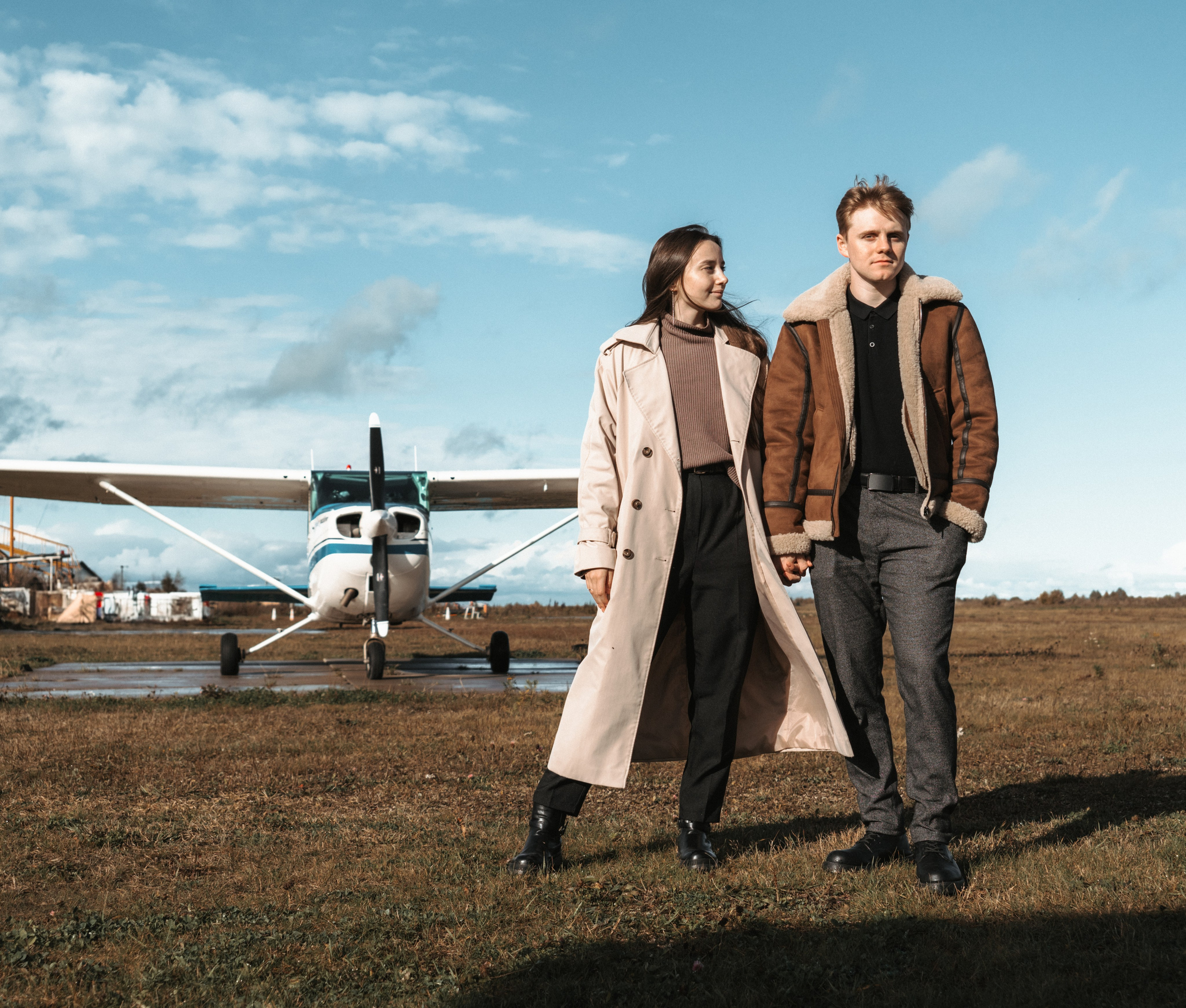 пара с самолетом Cessna 172