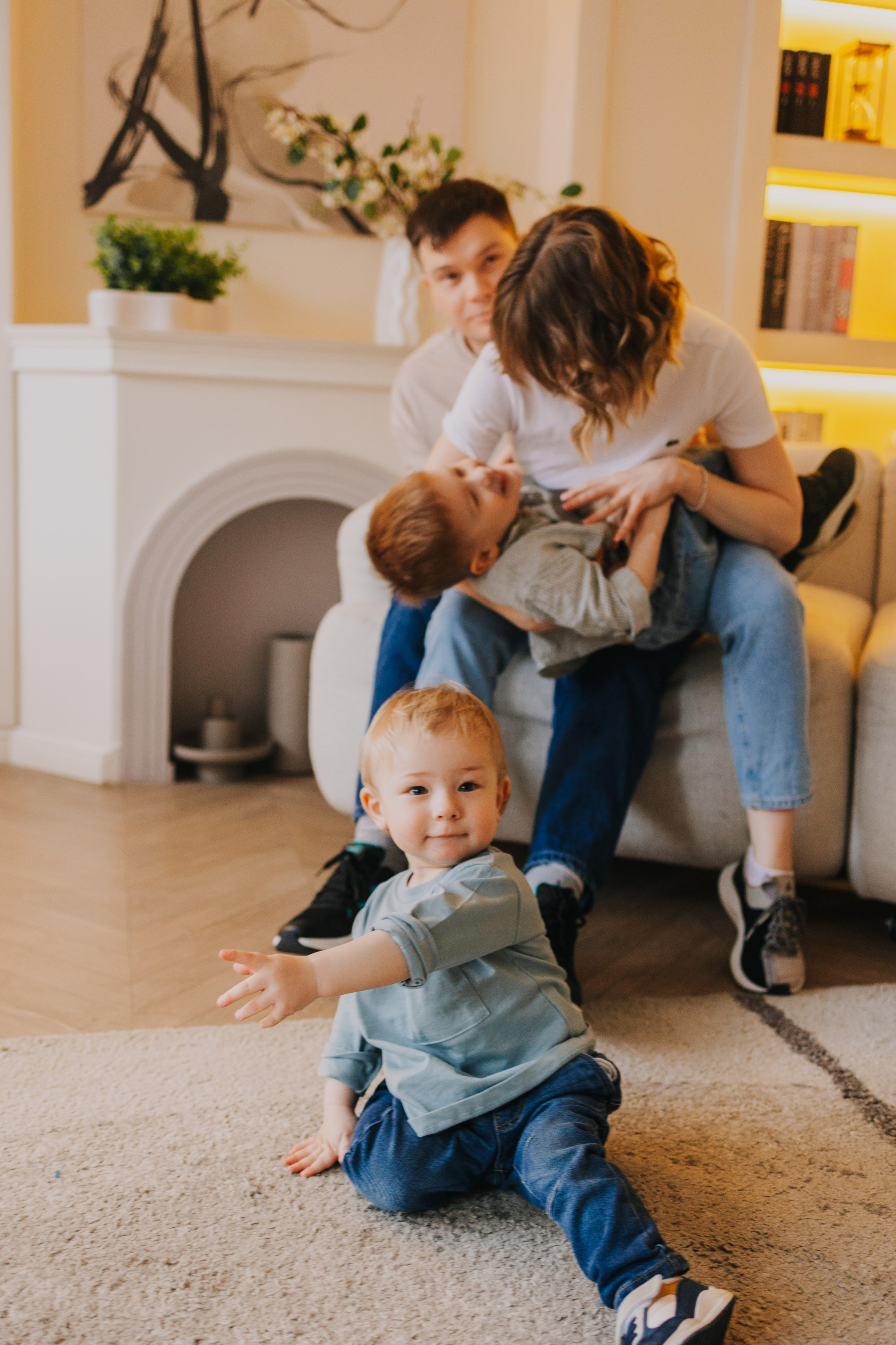 Большая семья. Домашняя фотосессия