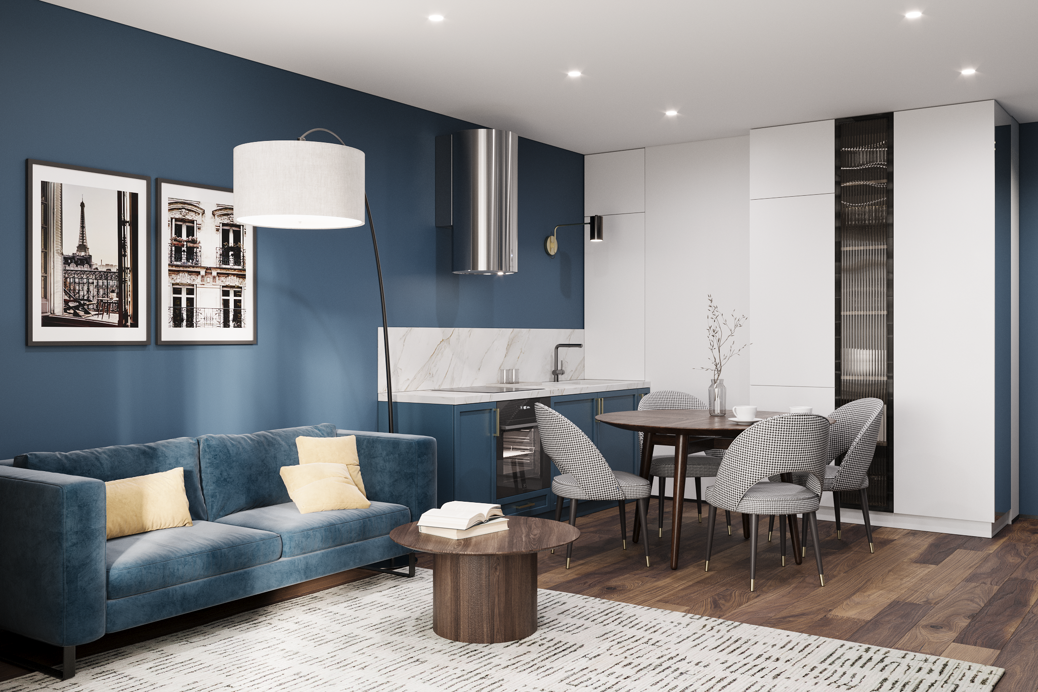 КВАРТИРА ЕВРОДВУШКА В ЖК «КЛЮЧИ CLUB». Дизайн интерьера. Москва. Воронеж