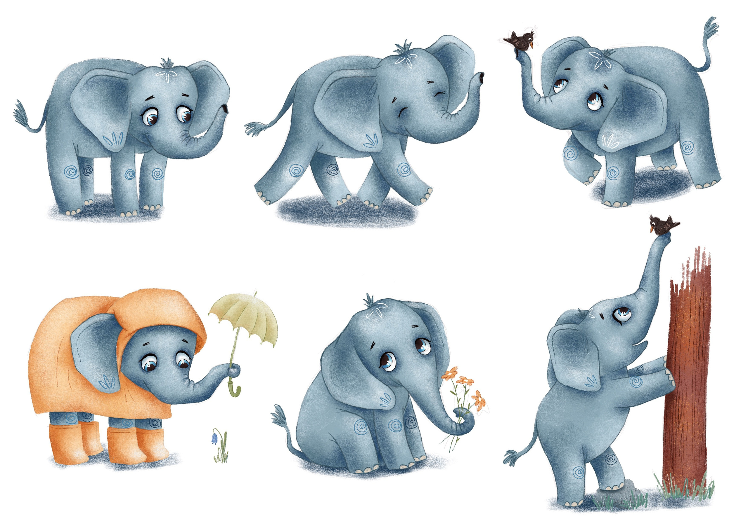 Разные персонажи. Иллюстратор Евгения Аксак