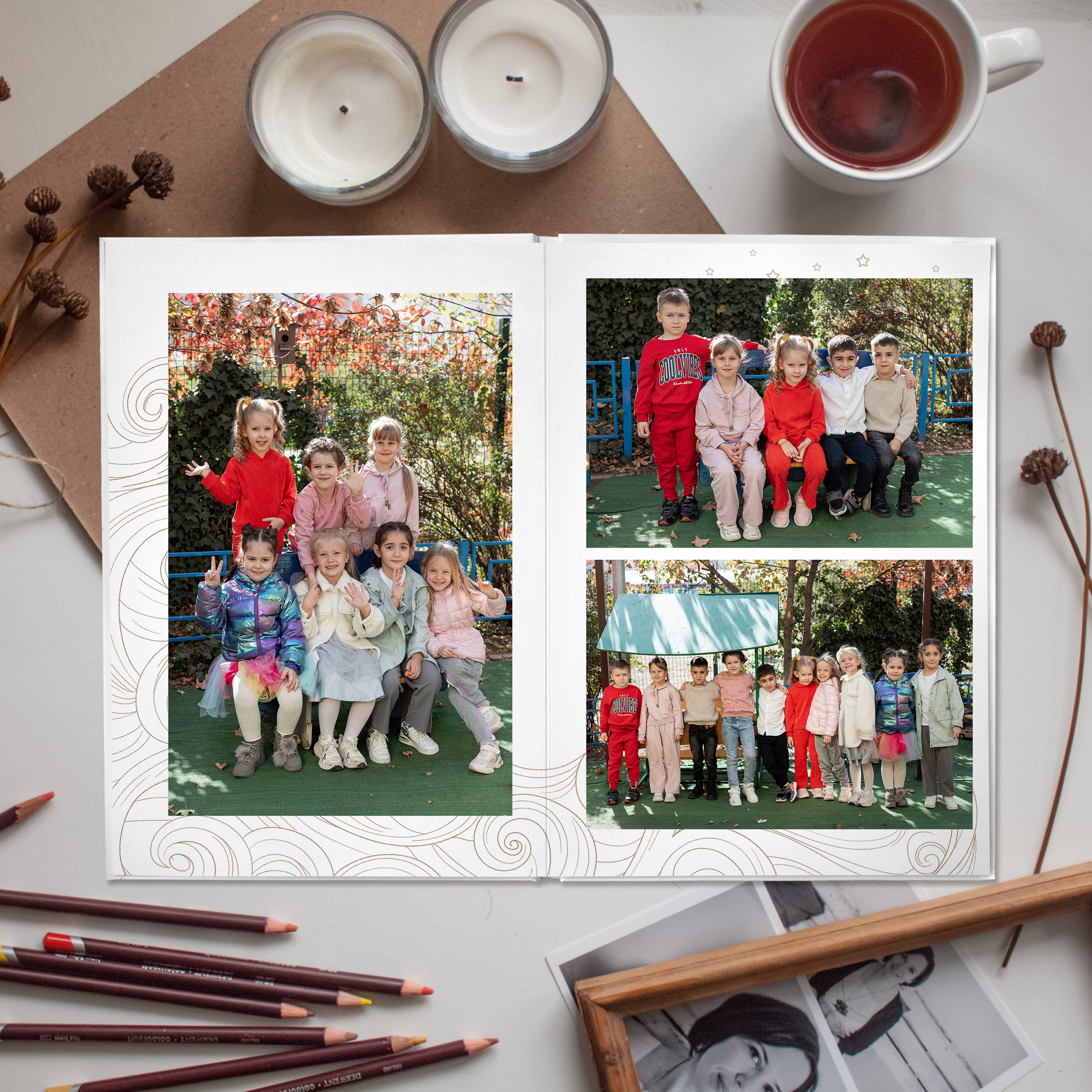 Альбом детский сад (3 разворота) ВОЗДУХ. ФОТОГРАФ ВЫПУСКНЫХ АЛЬБОМОВ в Краснодаре Ворчик Татьяна