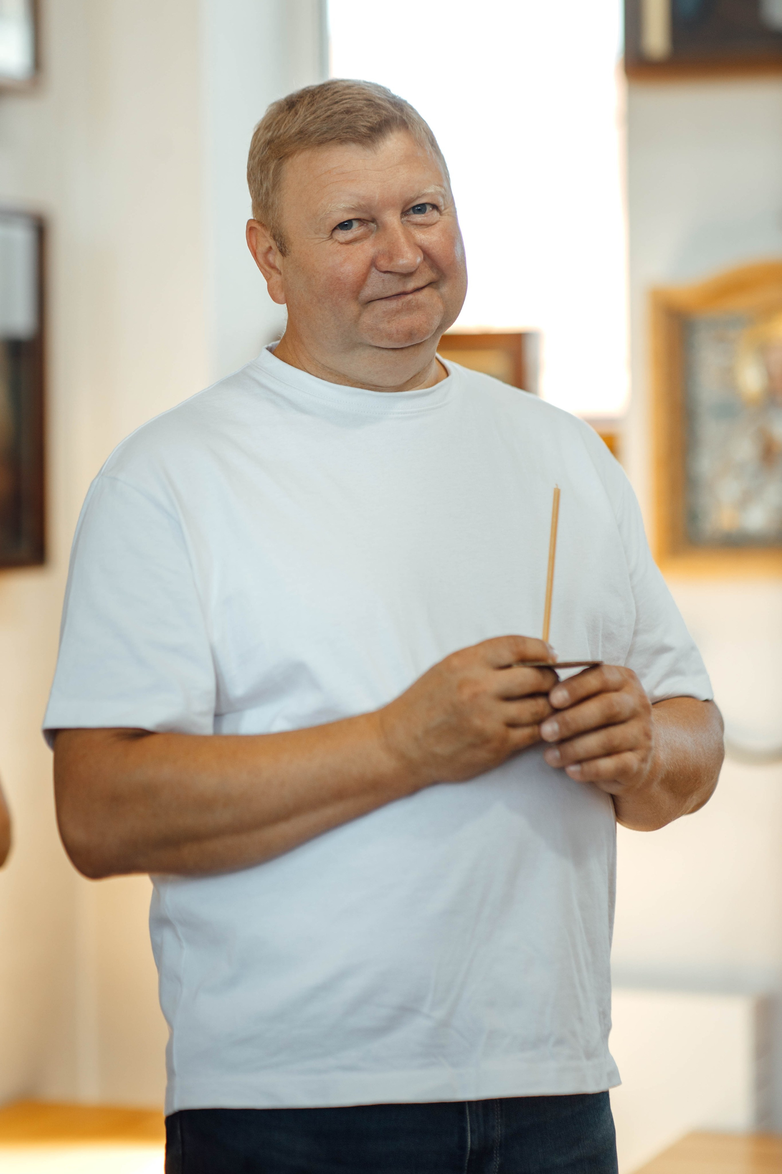 Крещение Энвера (Михаила), д. Колядищи, храм Успения Пр. Богородицы, август 2025