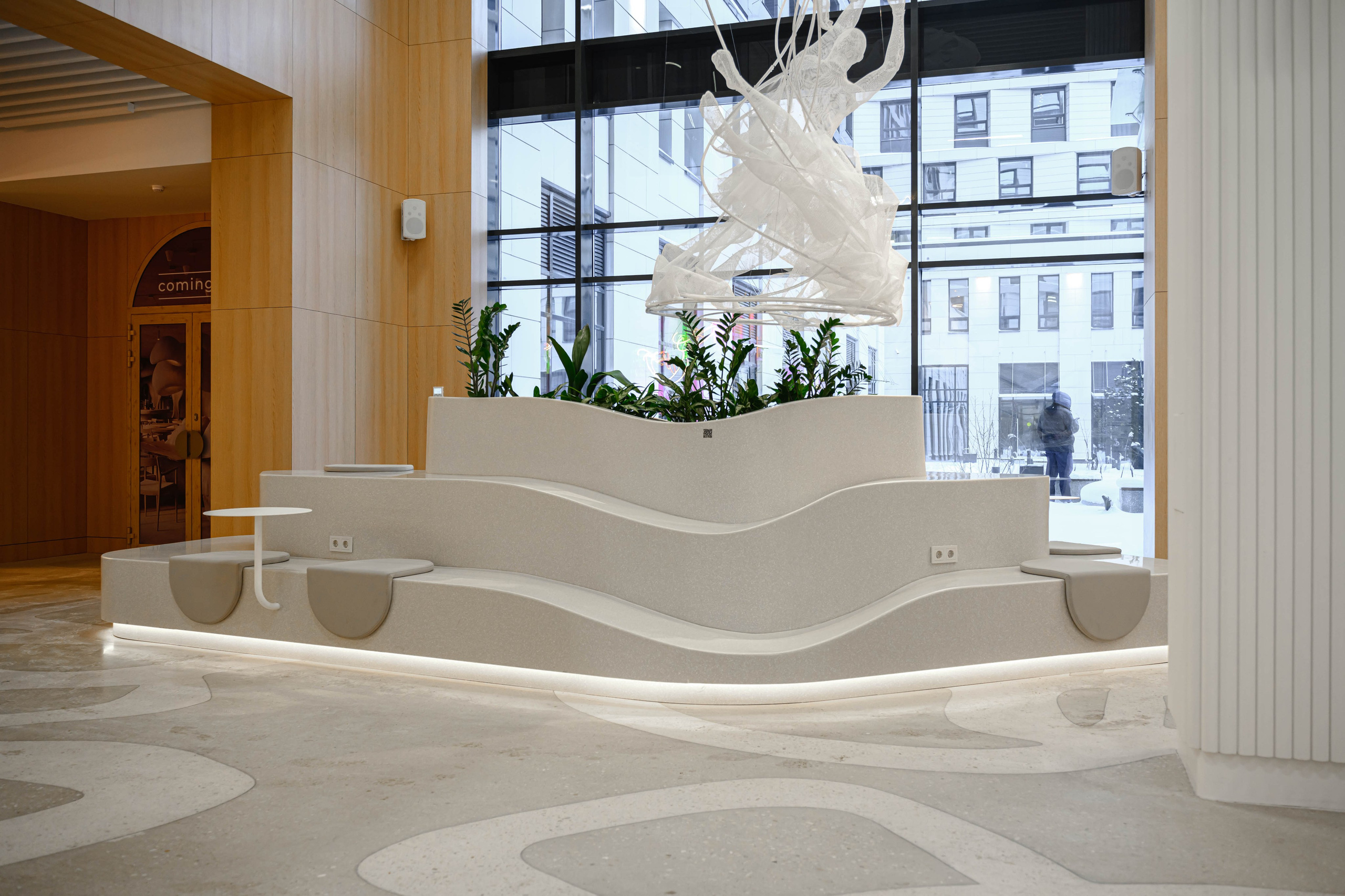 Фотосъемка мебели кофейни в холле аппартаментов Well. Интерьерный и репортажный фотограф в Санкт-Петербурге