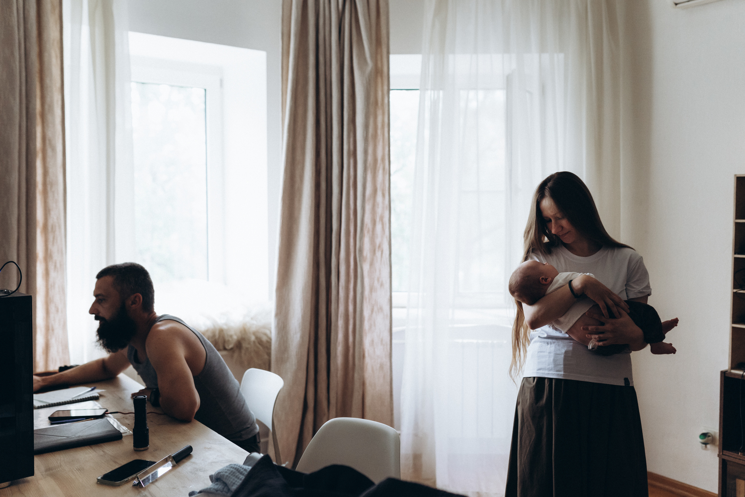 Михаил, Ирина и Ромочка. Домашняя истрия. Семейный и детский фотограф в Москве Митенкова Мария