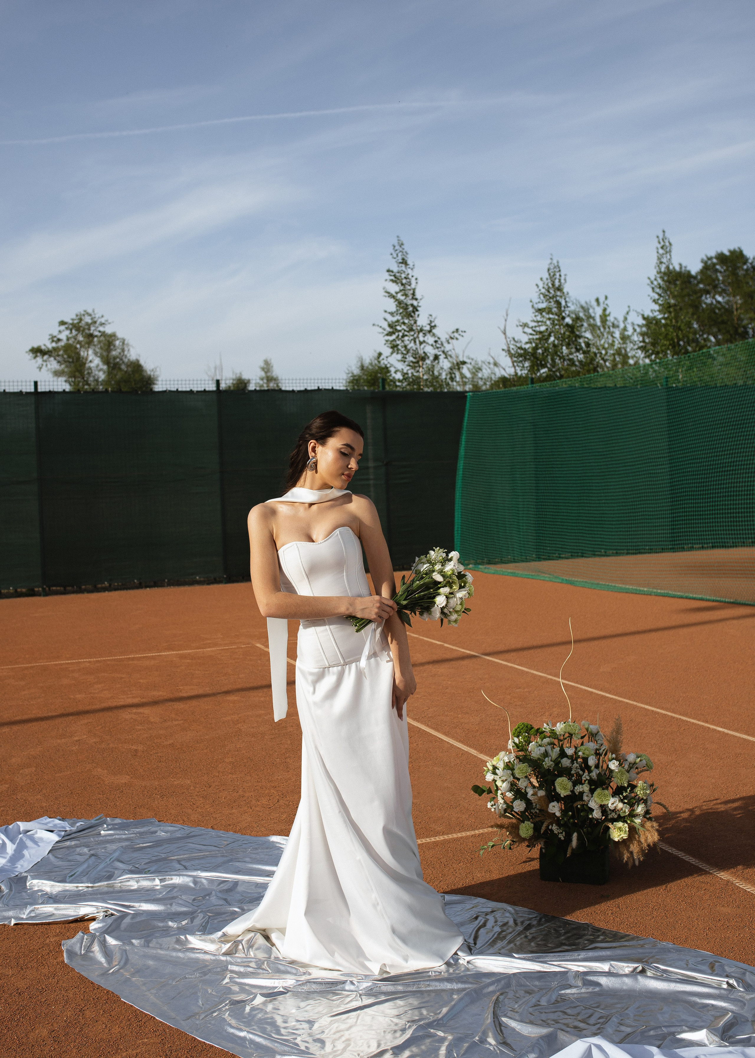 Утро невесты на теннисном корте. Фотограф Вышний Волочек/Тверь/Москва/Санкт-Петербург