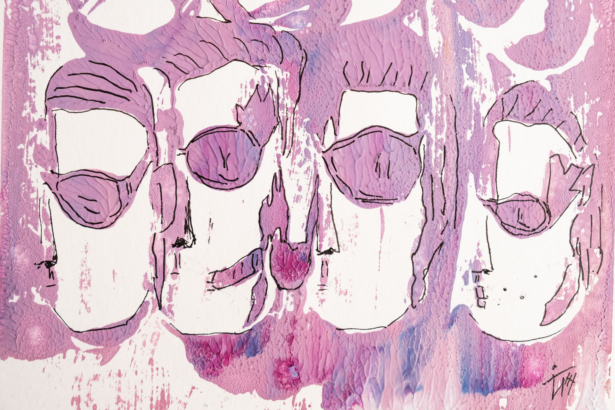 М. Бумага, гуашь, монотипия, 2023.