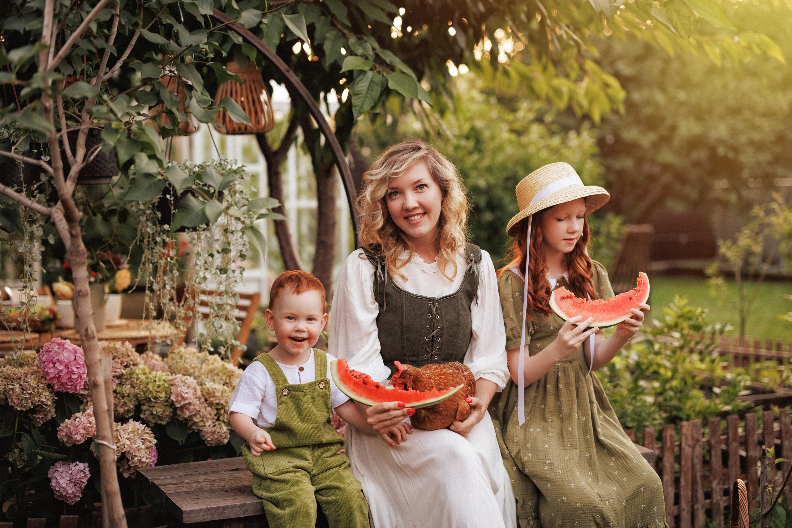 Семейная фотосессия в деревенском стиле, фотостудия «Теплица», город Краснодар. Семейный и детский фотограф в Краснодаре Анна Трашкова