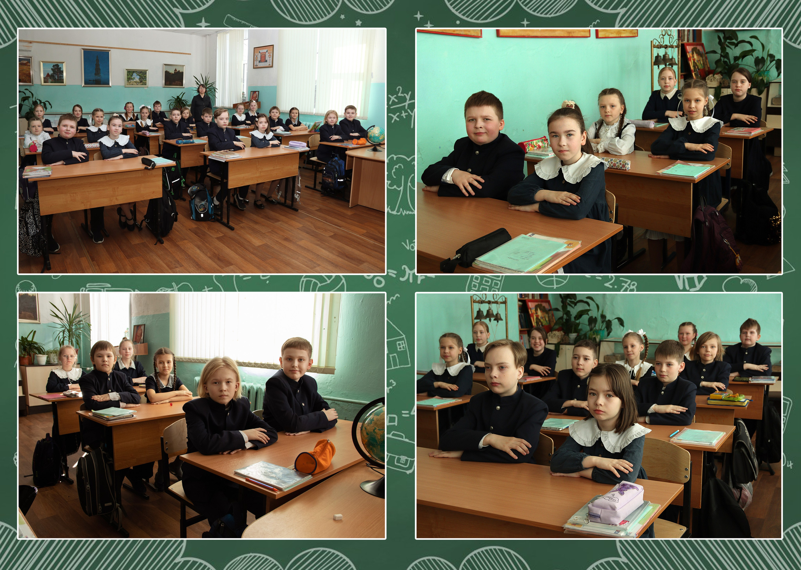 Выпускной альбом «Мел» для 4 класса. Твердая фотообложка с глянцевой ламинацией. Страницы из мелованной бумаги. От 10 разворотов. Фотограф в Москве Юлия Карпова