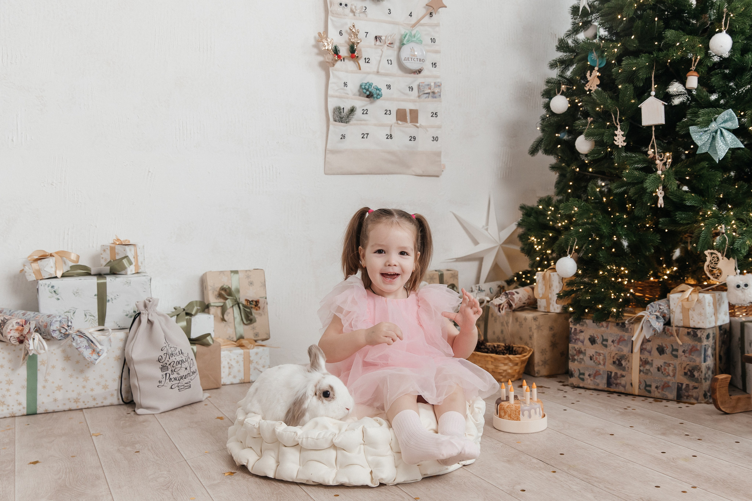 Новогодняя фотосессия с кроликом 🐰