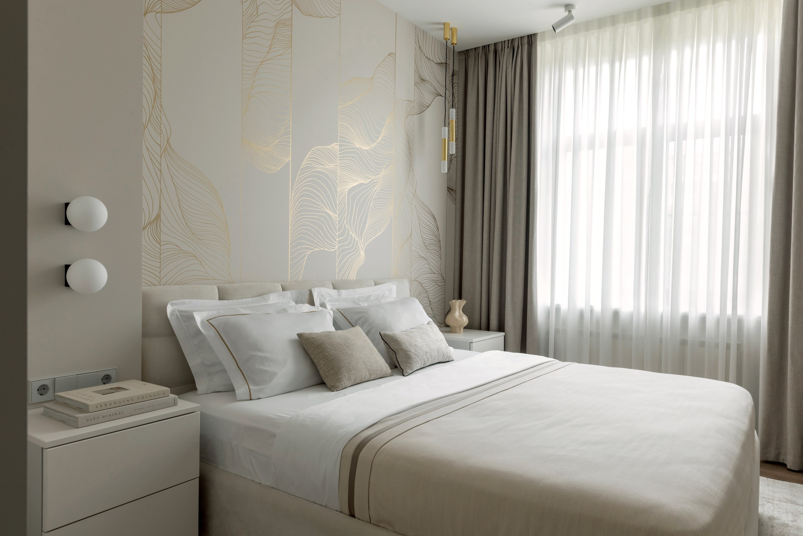 Спальня в классическом стиле, Спальня неокласска, спальня в современном стиле, светлая спальня, дизайн спальни, Дизайн интерьера, Дизайнер интерьера