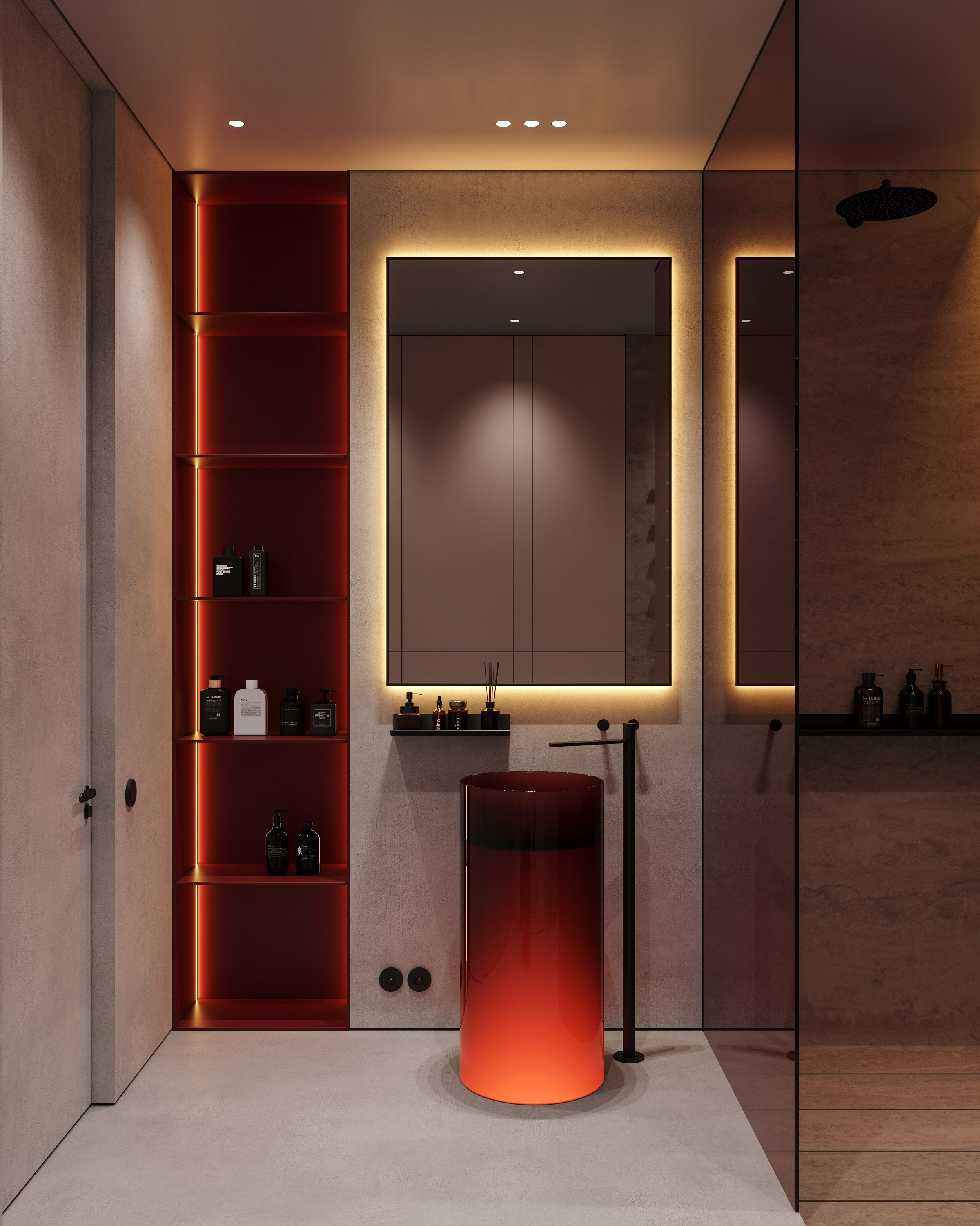 DRAMATIC RED | DESIGNER ANNE KIREEVA. Interior Visualization by Valerie Stetyukevich