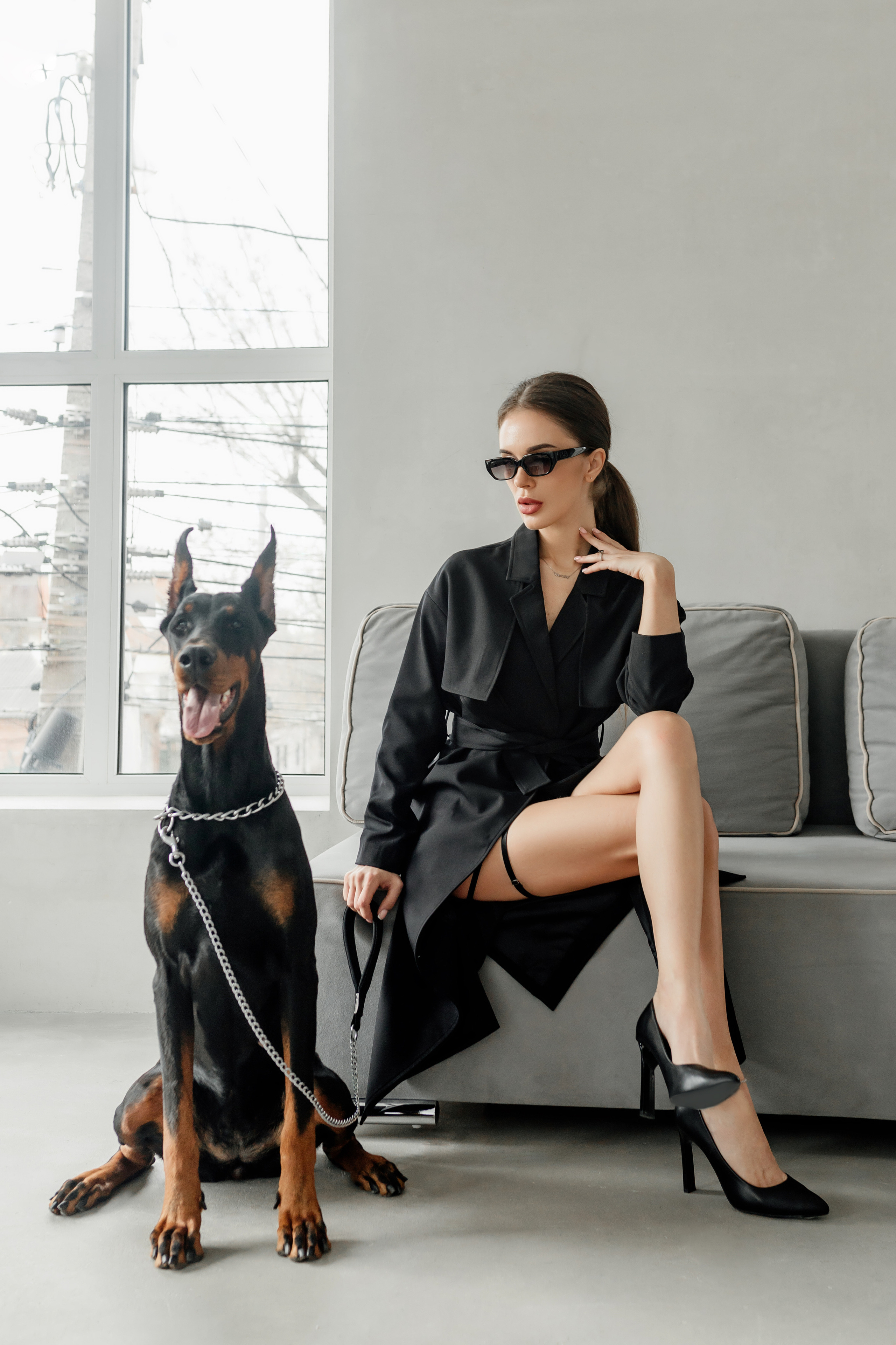 Наталья и доберман. Семейный и женский фотограф в Ростове-на-Дону Екатерина Фитисова