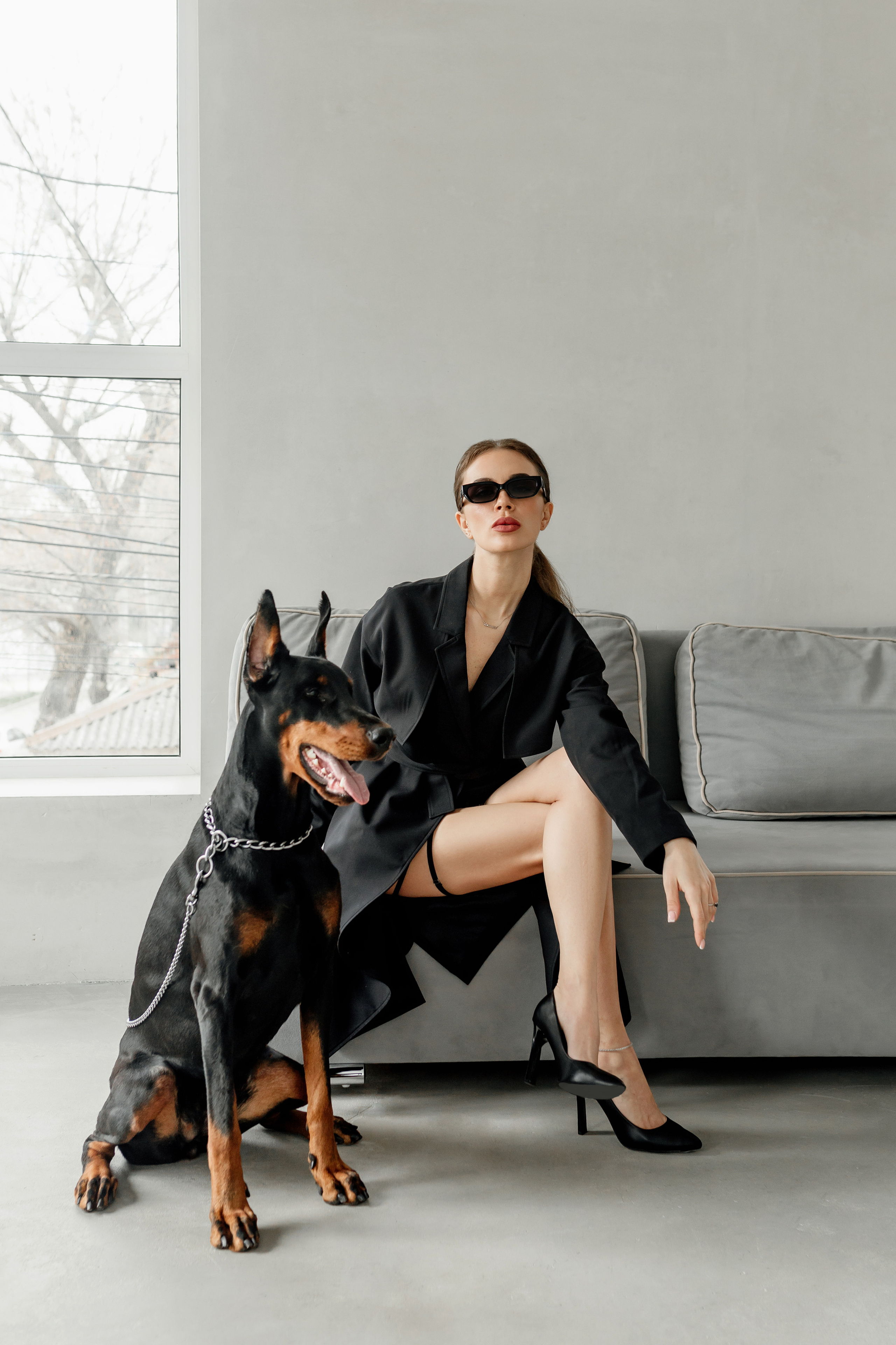 Наталья и доберман. Семейный и женский фотограф в Ростове-на-Дону Екатерина Фитисова