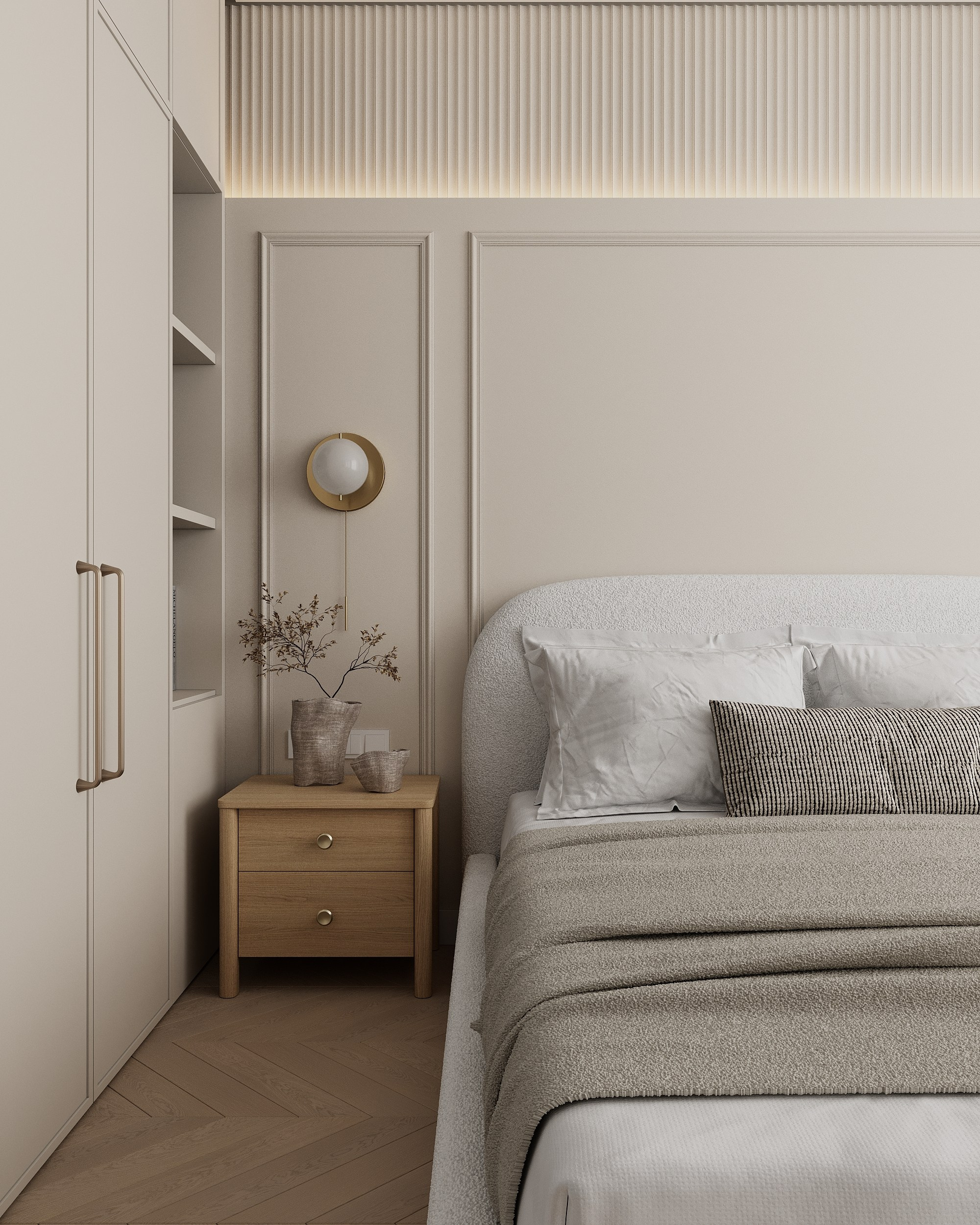 Квартира в бежевых тонах. Студия 3D визуализации