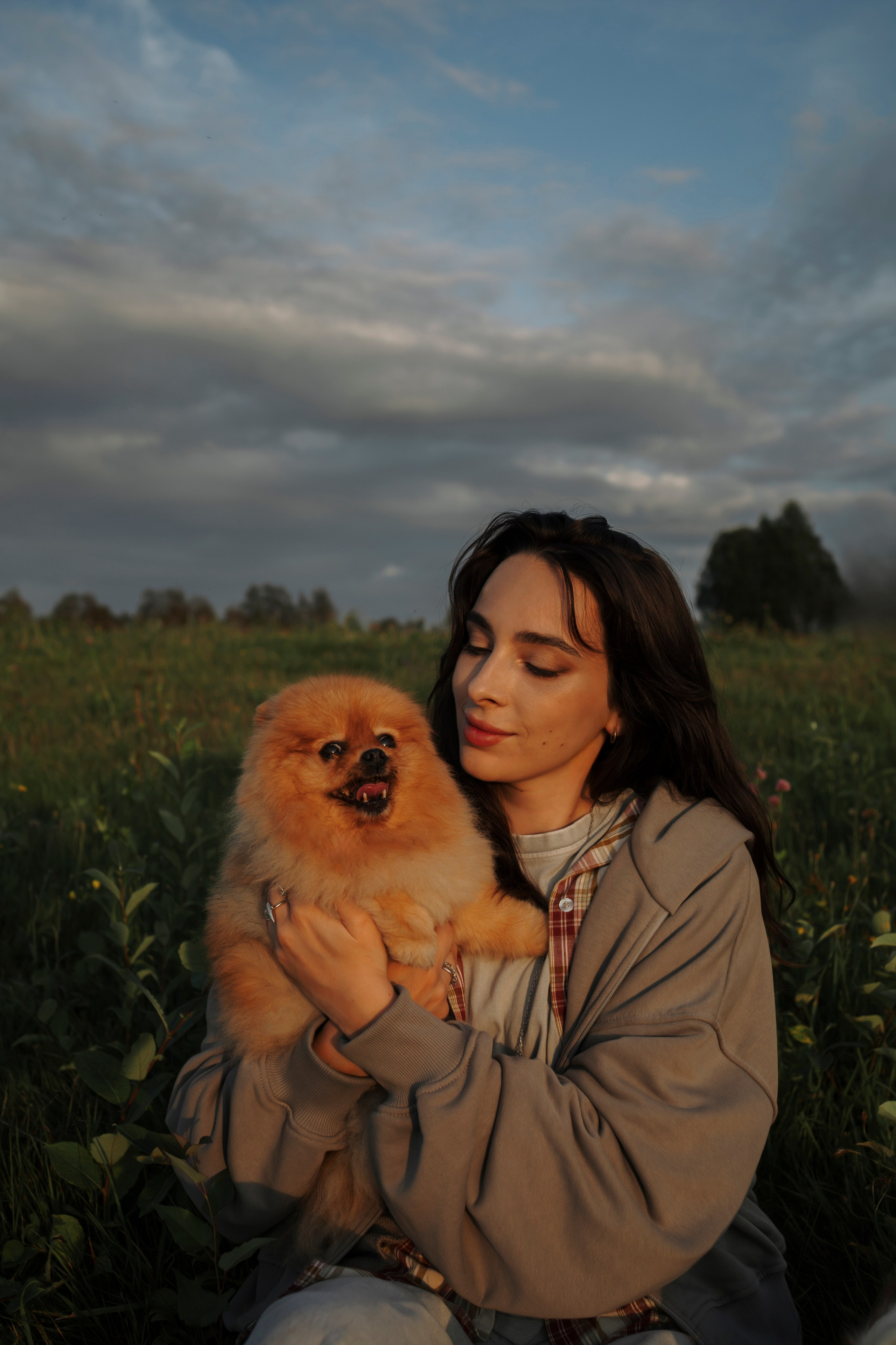 На закате Катерина, Луна и Рикки. Фотограф-анималист в Санкт-Петеребурге Титова Алиса