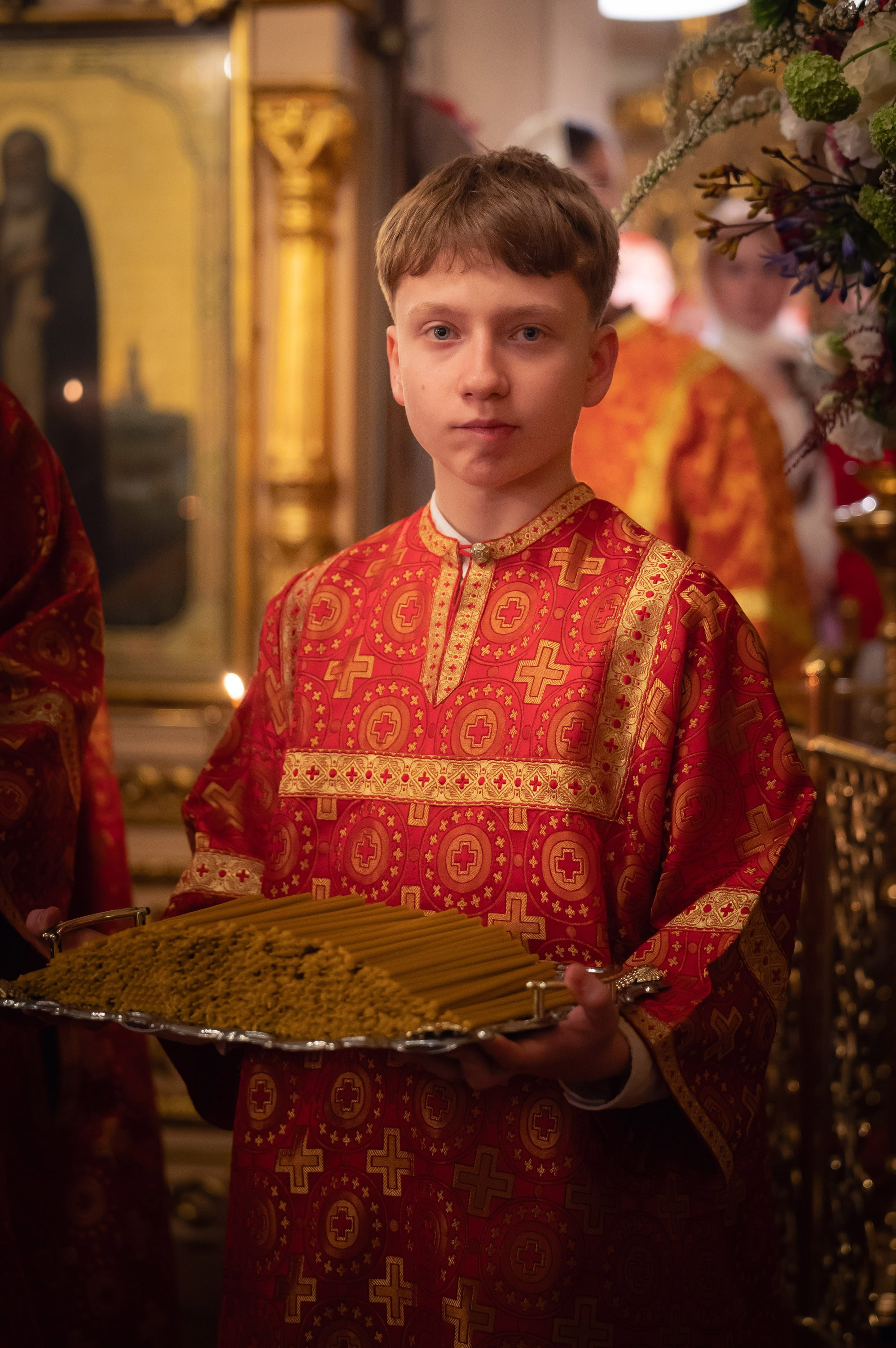 Богородский храм. Пасха. Полунощница, Божественная литургия. Антон и Татьяна Денисенко — В храме