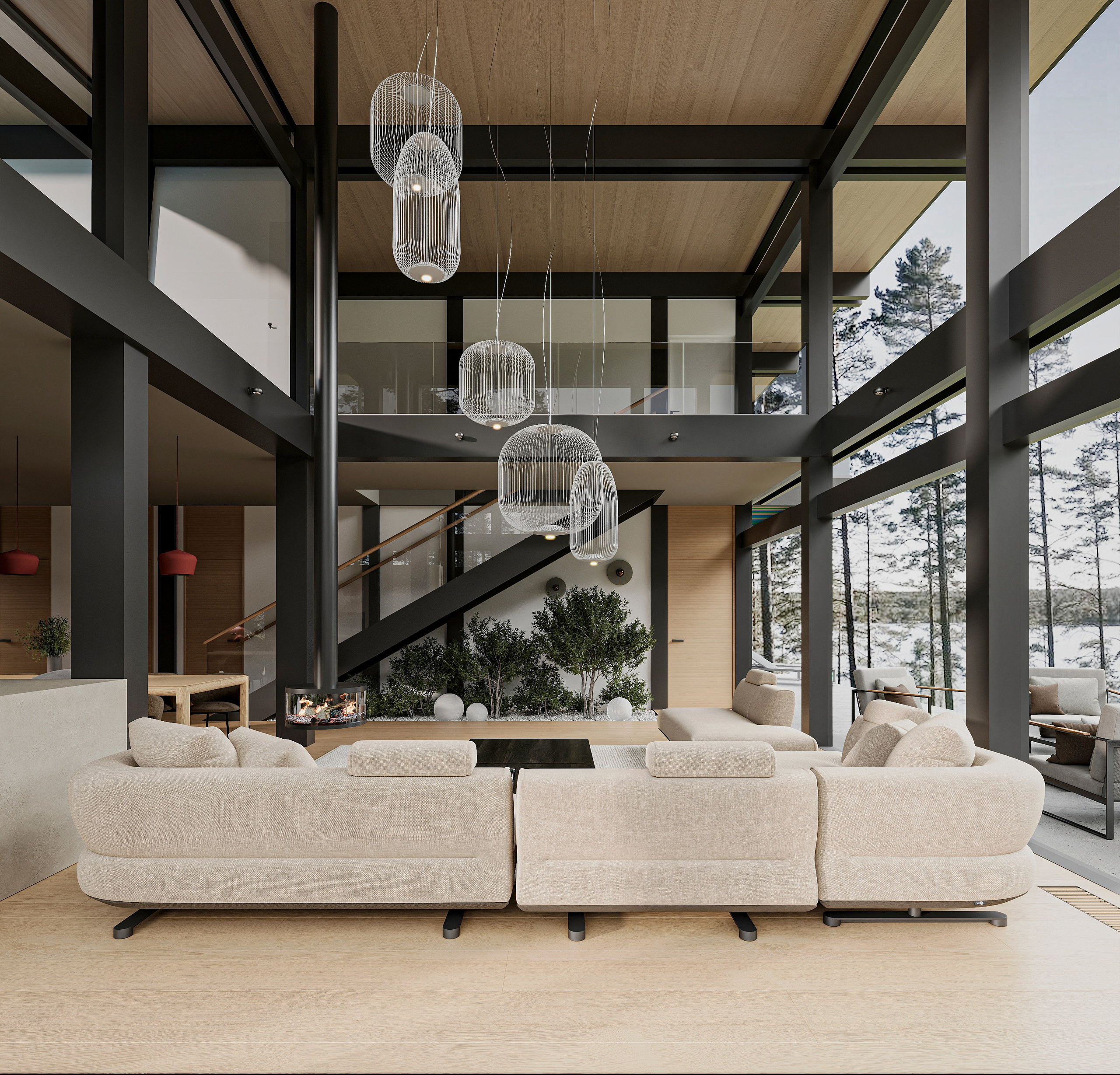 Загородный дом / кухня-гостиная. Kindhard-design