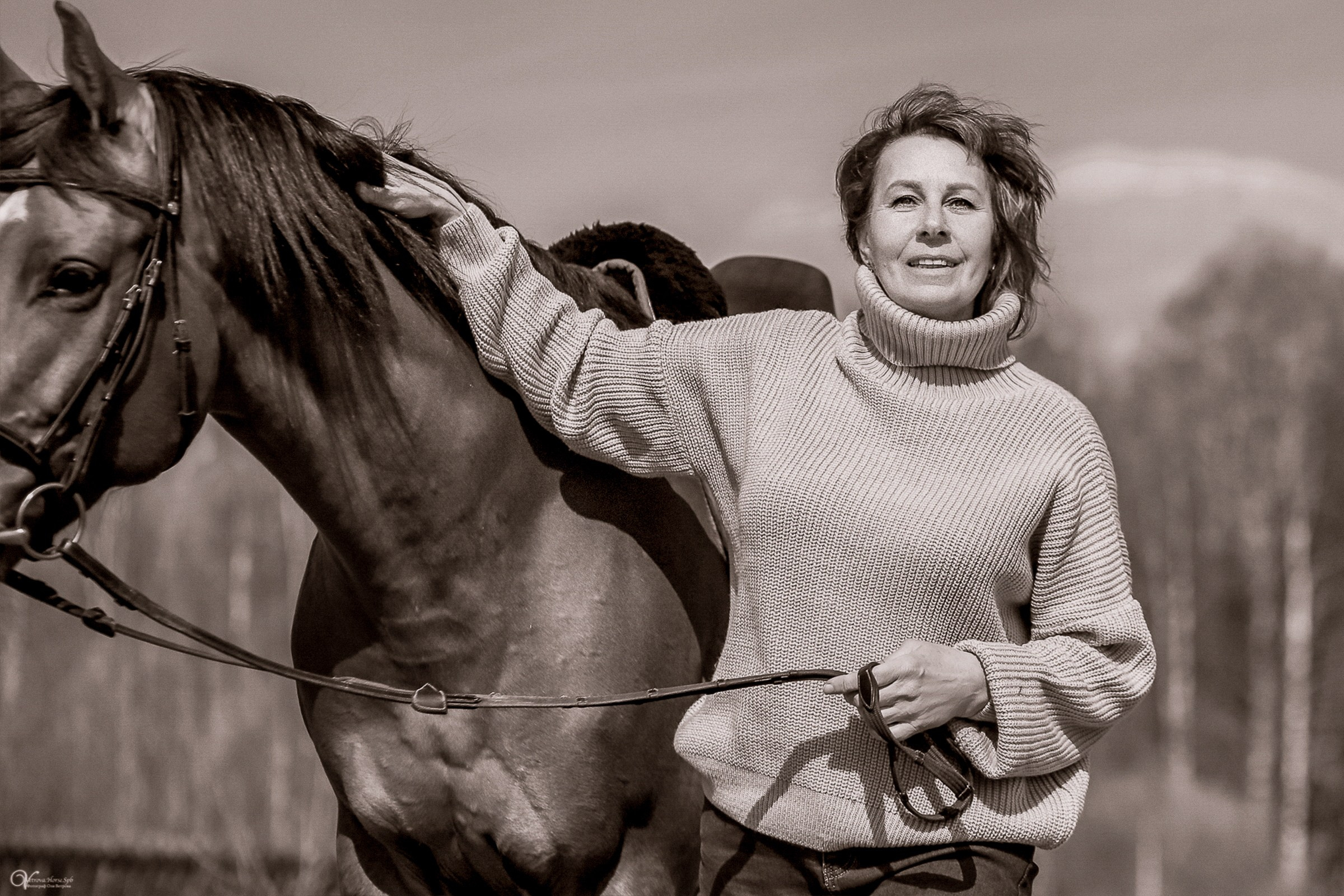 Фотосессии с лошадьми осенью. Фотограф женский и мужской портрет Санкт-Петербург