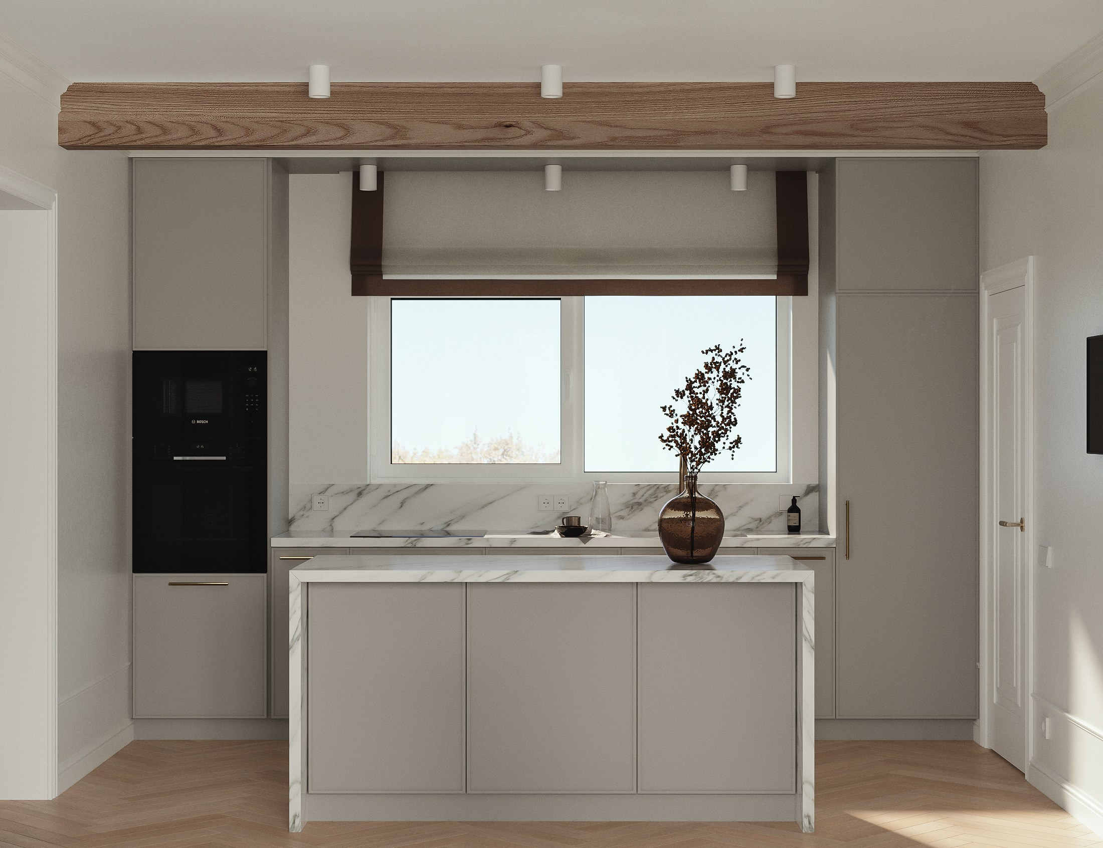 3Д визуализация кухни в современном стиле 