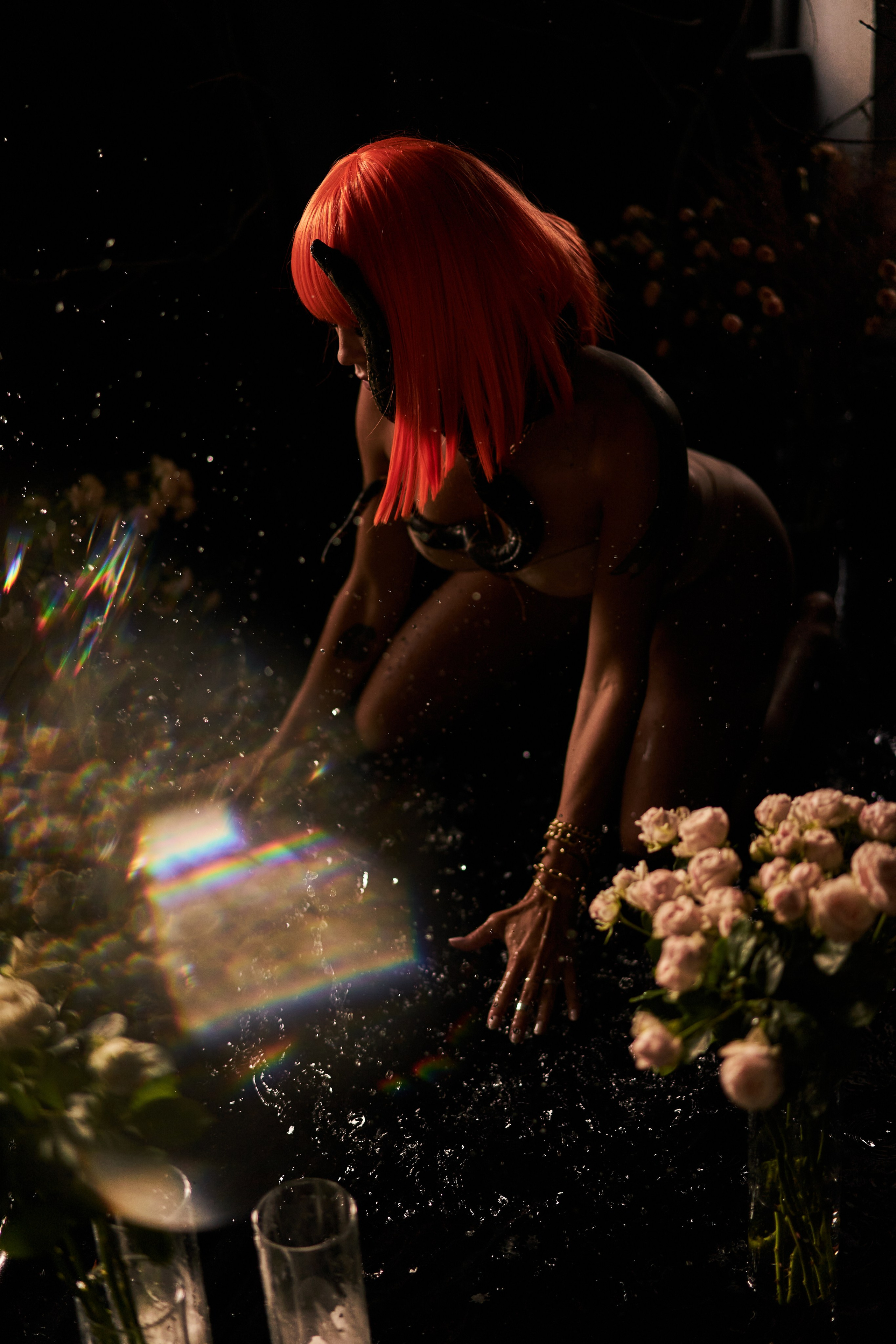 Будуарная фотосессия в студии с змеями. Фотограф Екатеринбург Кокшарова Александра