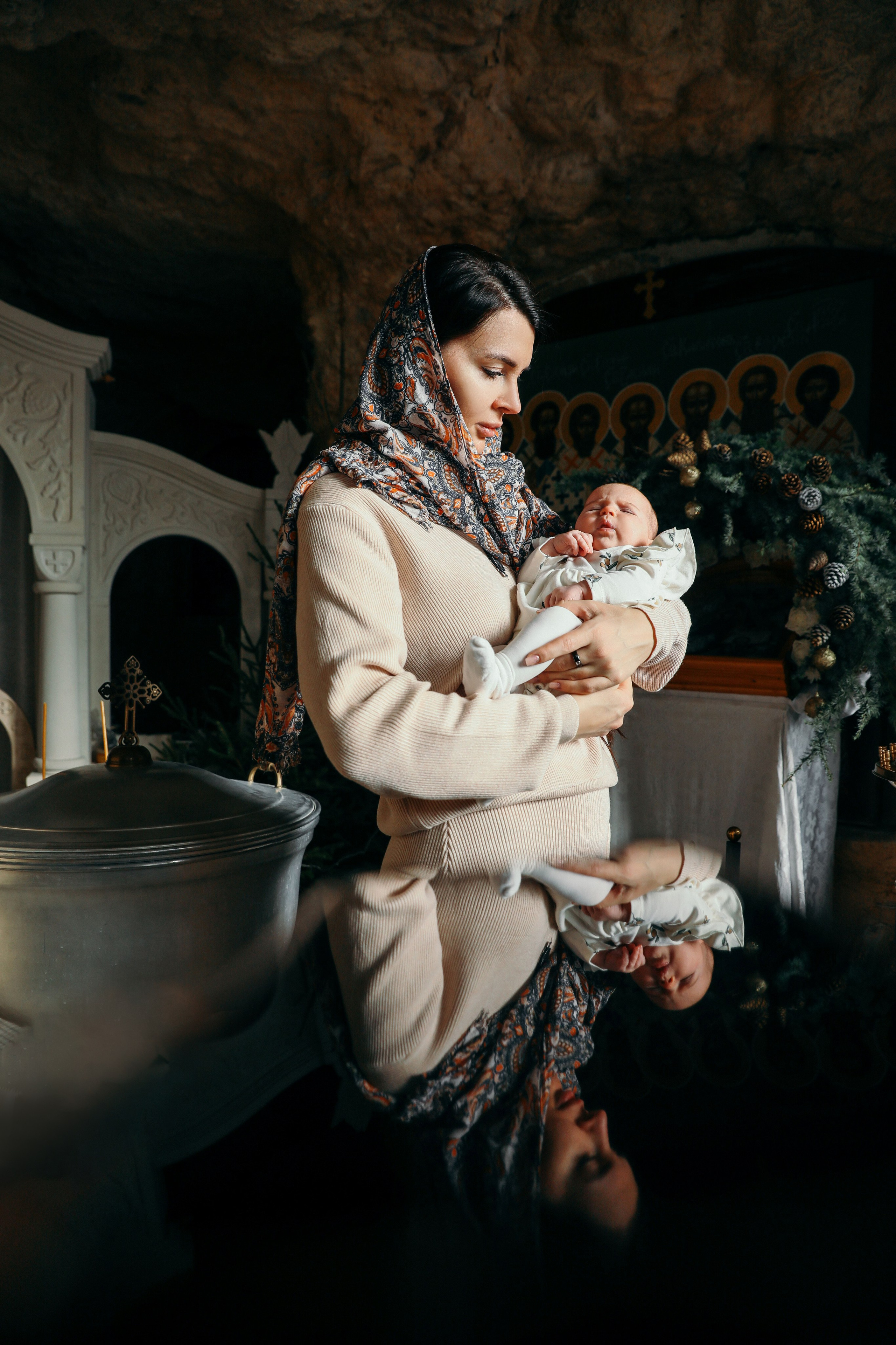 Таинство крещения в свято - георгиевском монастыре 