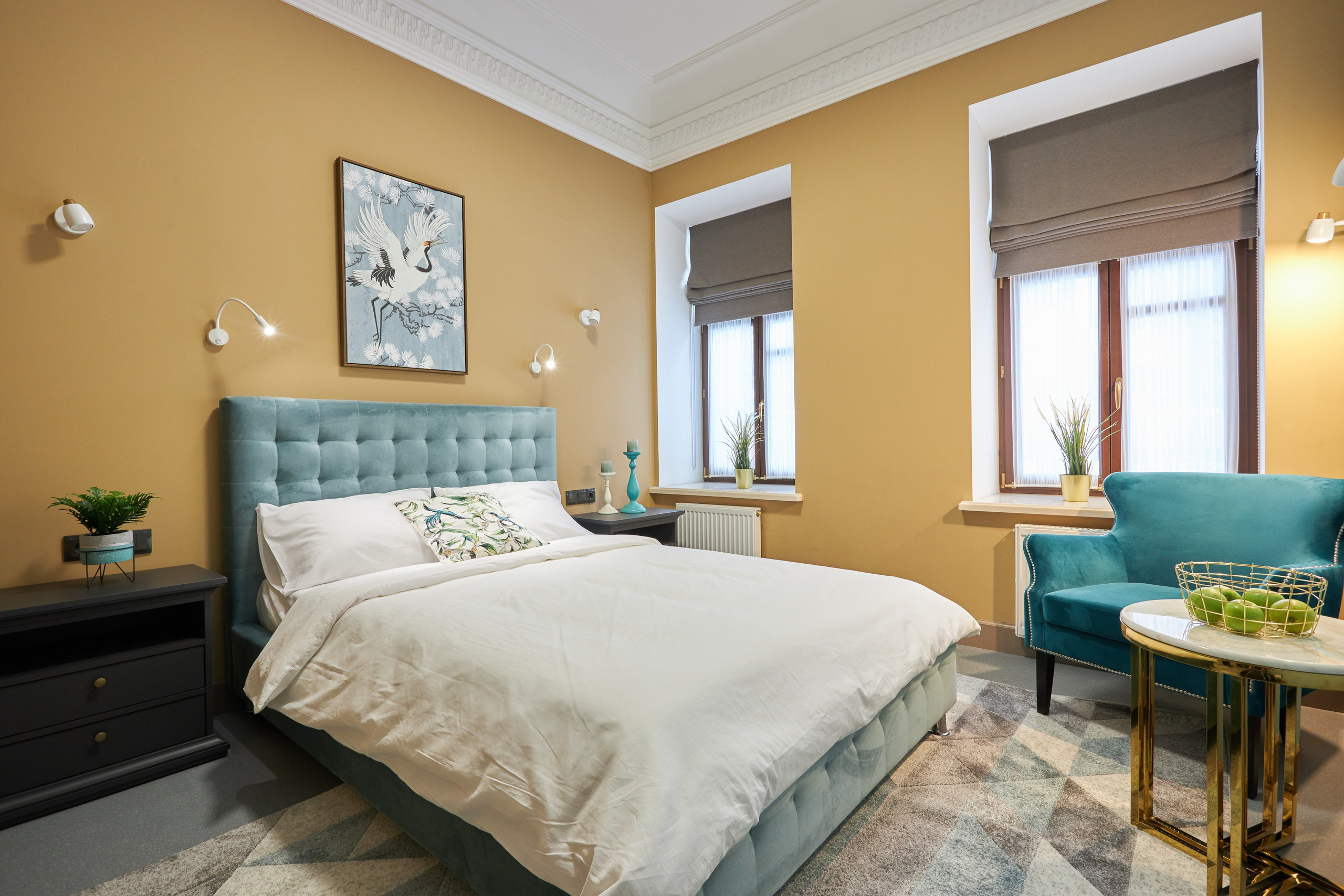 Classic design bedroom interior - photographer Andrey Dunin