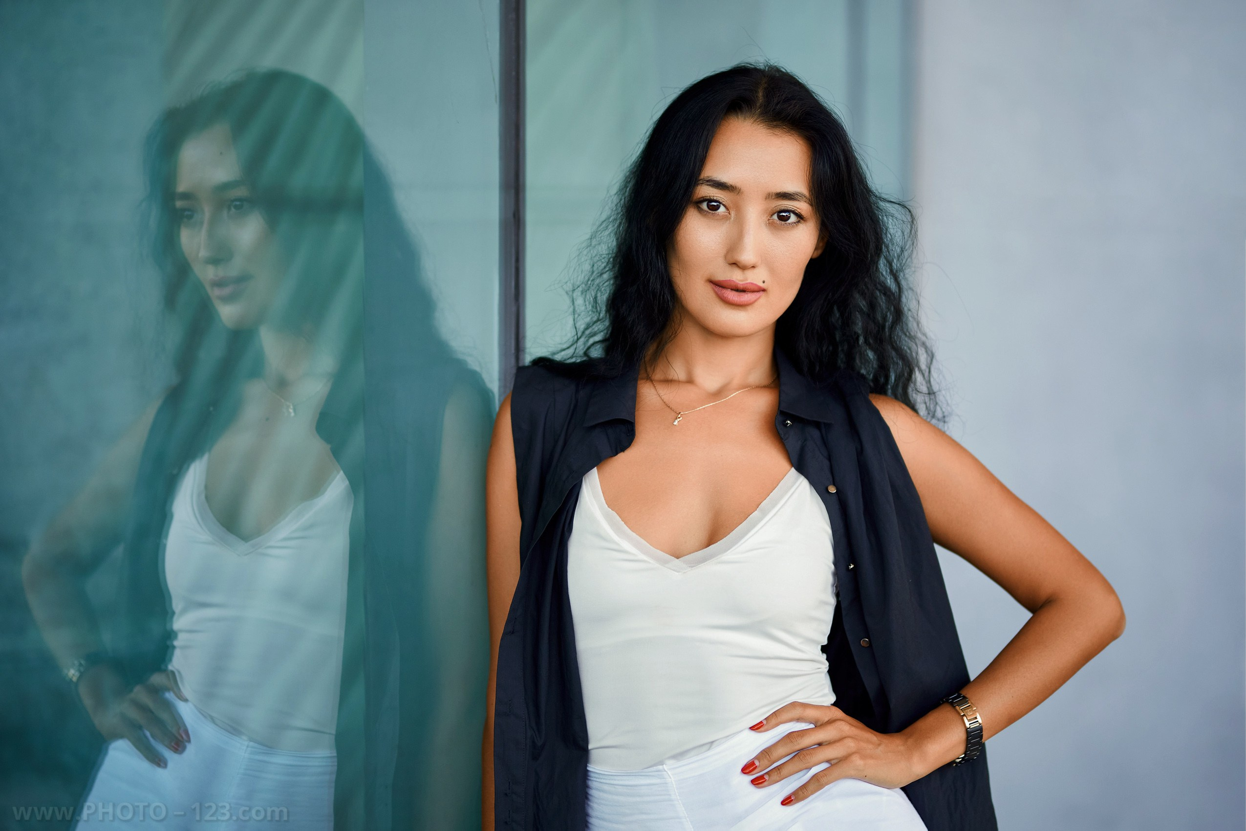 Fashion beauty portrait of a confident woman in natural light, editorial style photography by a commercial photographer in Phu Quoc, Vietnam