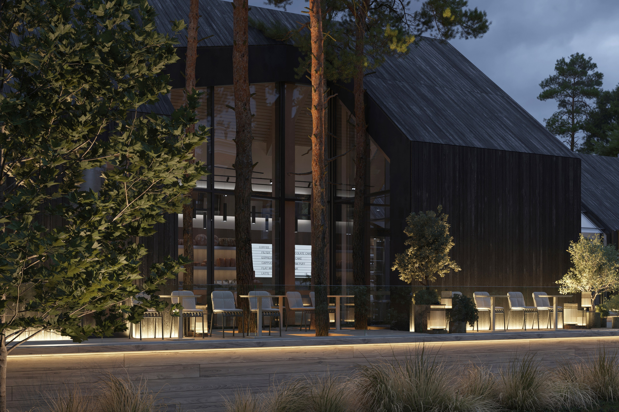 Ресторан у озера в Подмосковье — 3D-визуализация архитектуры и атмосферы. 3Д Визуализация Интерьера и Архитектуры