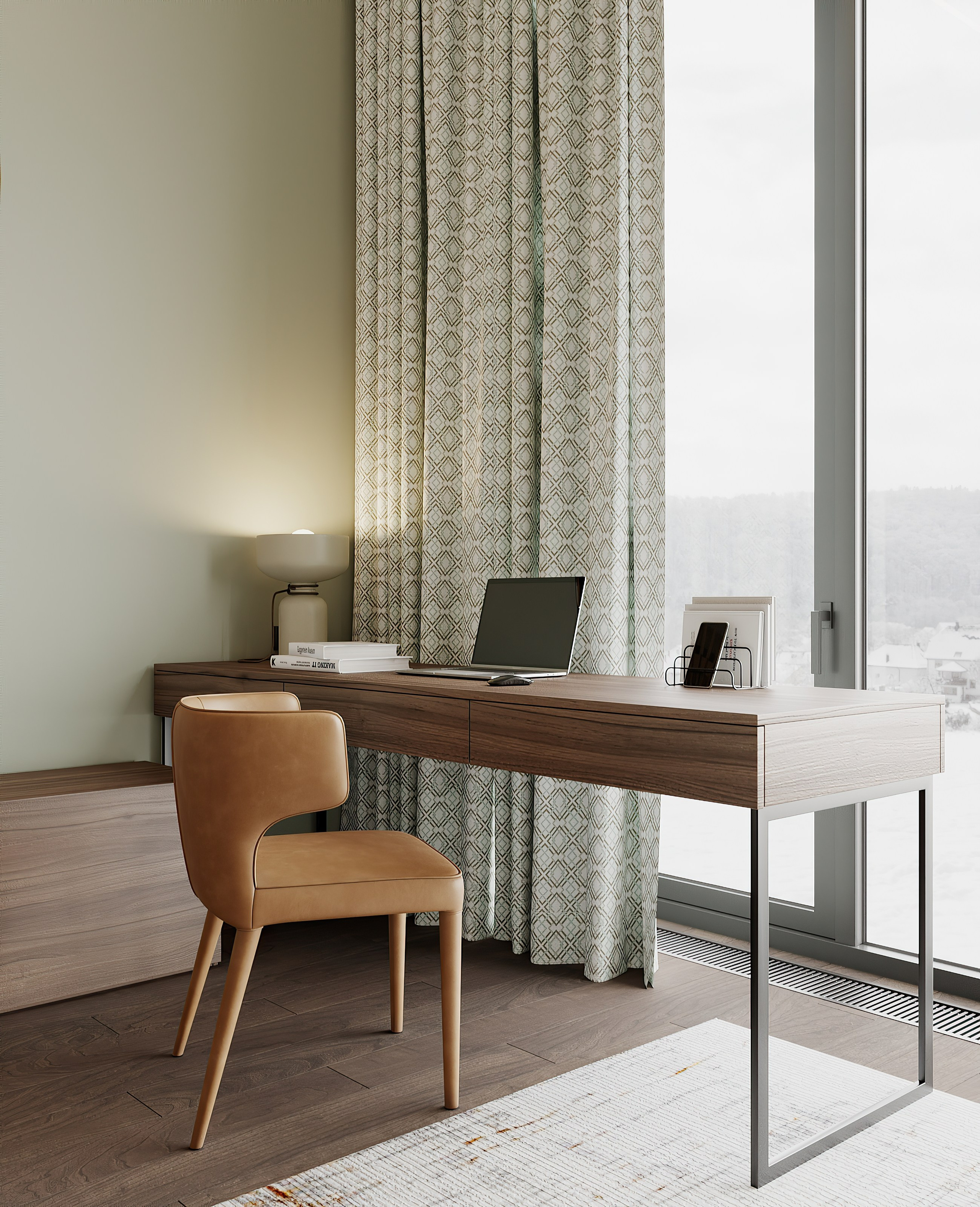 Спальня по дизайну Мартыновой Н. и Бородиной Е. Визуализатор Векшина Елена