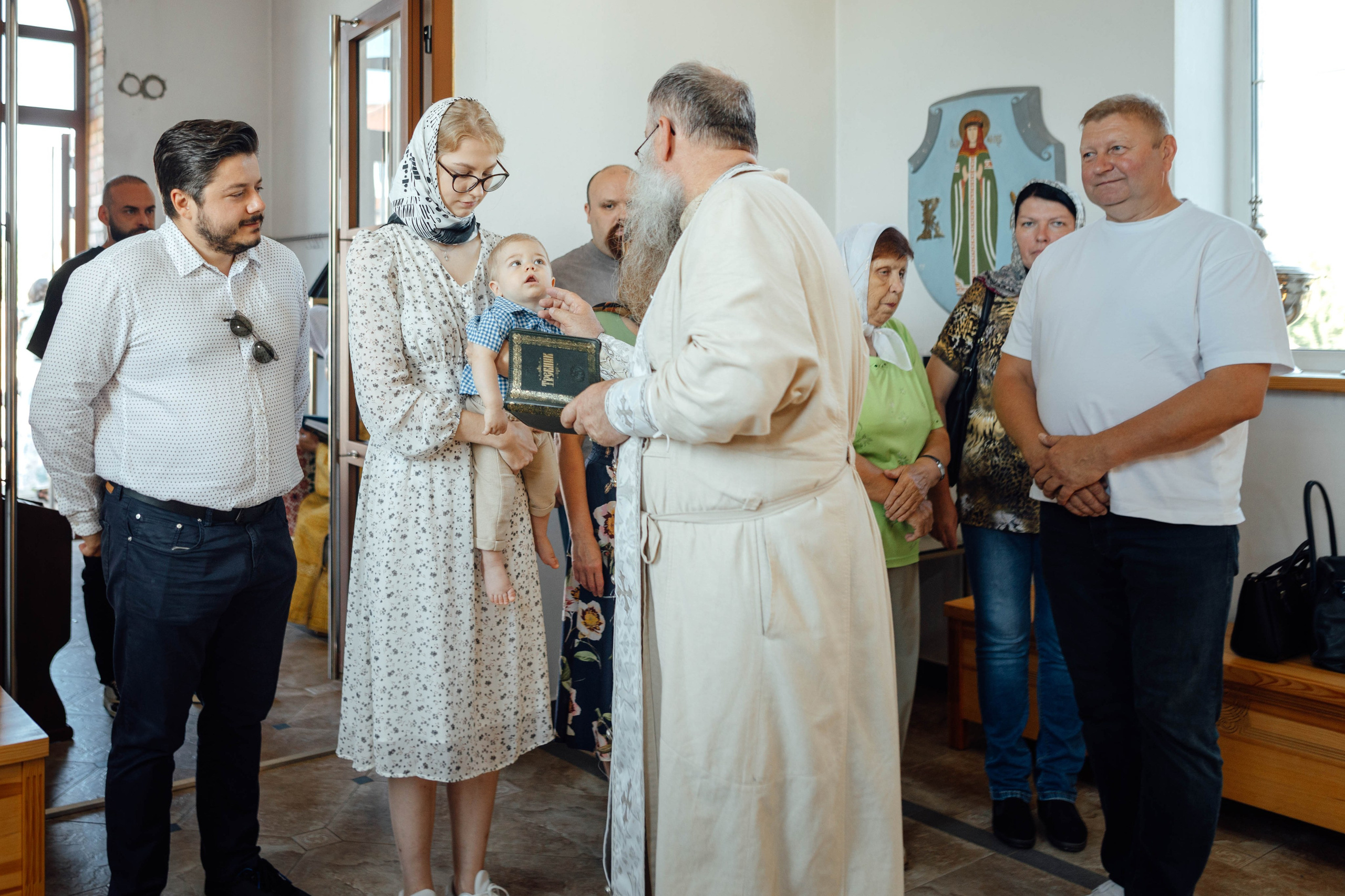 Крещение Энвера (Михаила), д. Колядищи, храм Успения Пр. Богородицы, август 2025