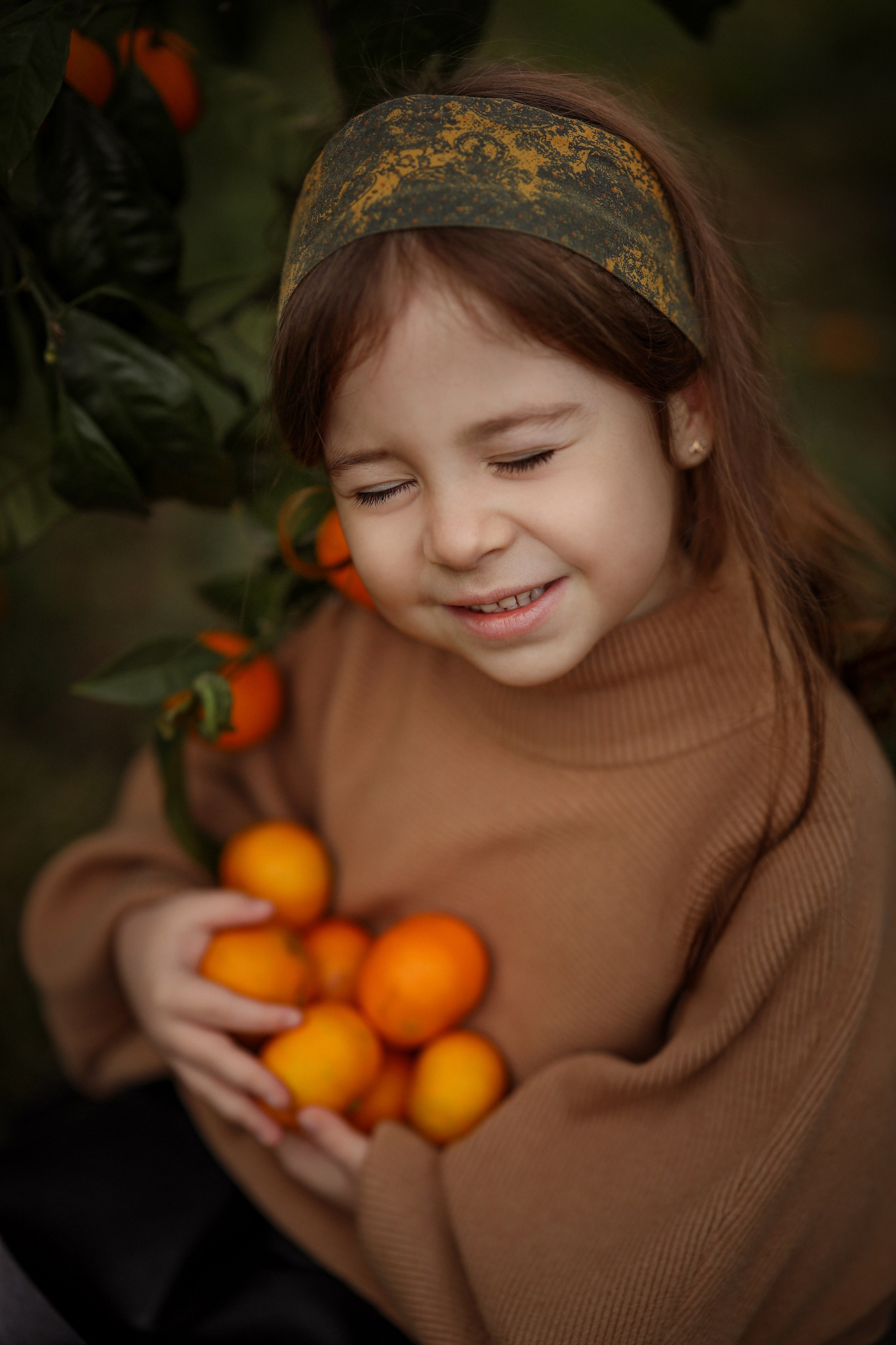 фотосессия с мандаринами