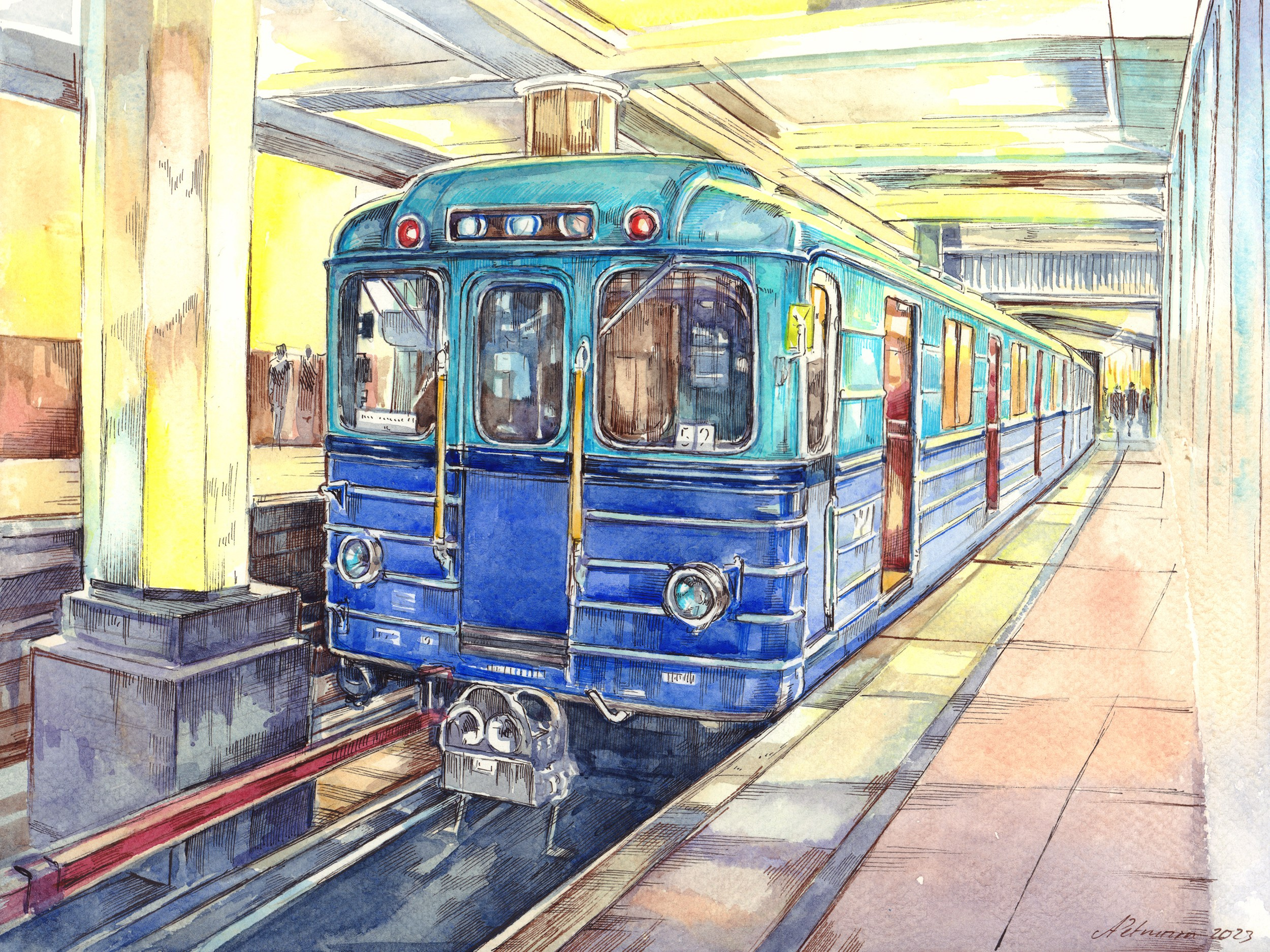 Метрополитен. Художник Александр Петрунин