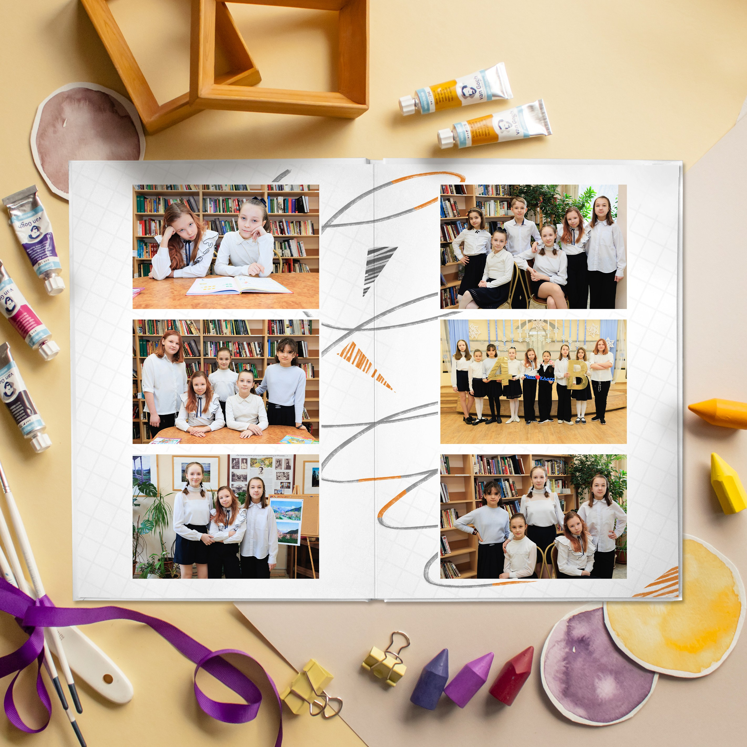 СТАНДАРТ 3 разворота. Выпускные альбомы для детского сада и школы в Москве