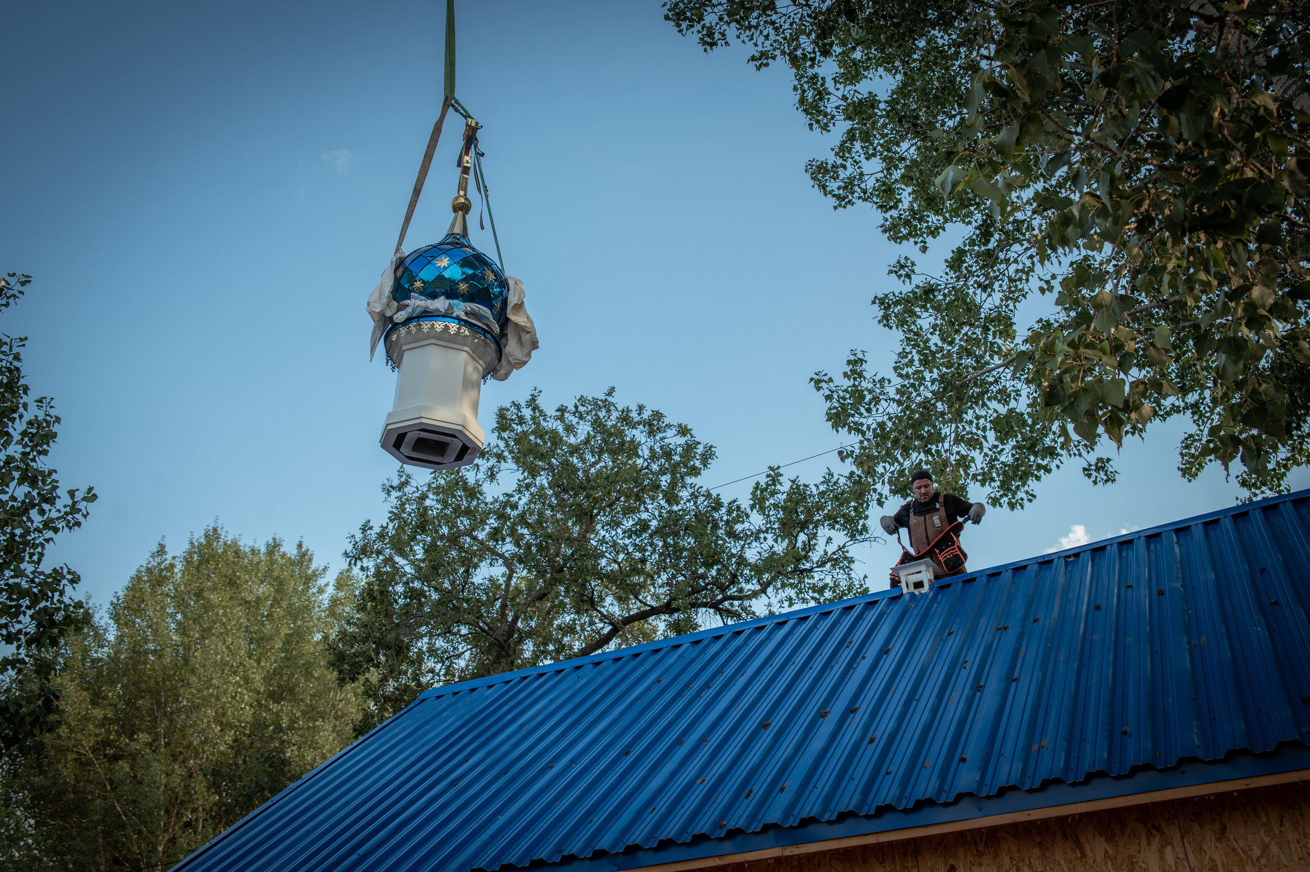 Освещение купола в храме Казанской иконы Божьей Матери х. Закутский. Церковный, семейный и репортажный фотограф Волгоград, Волжский