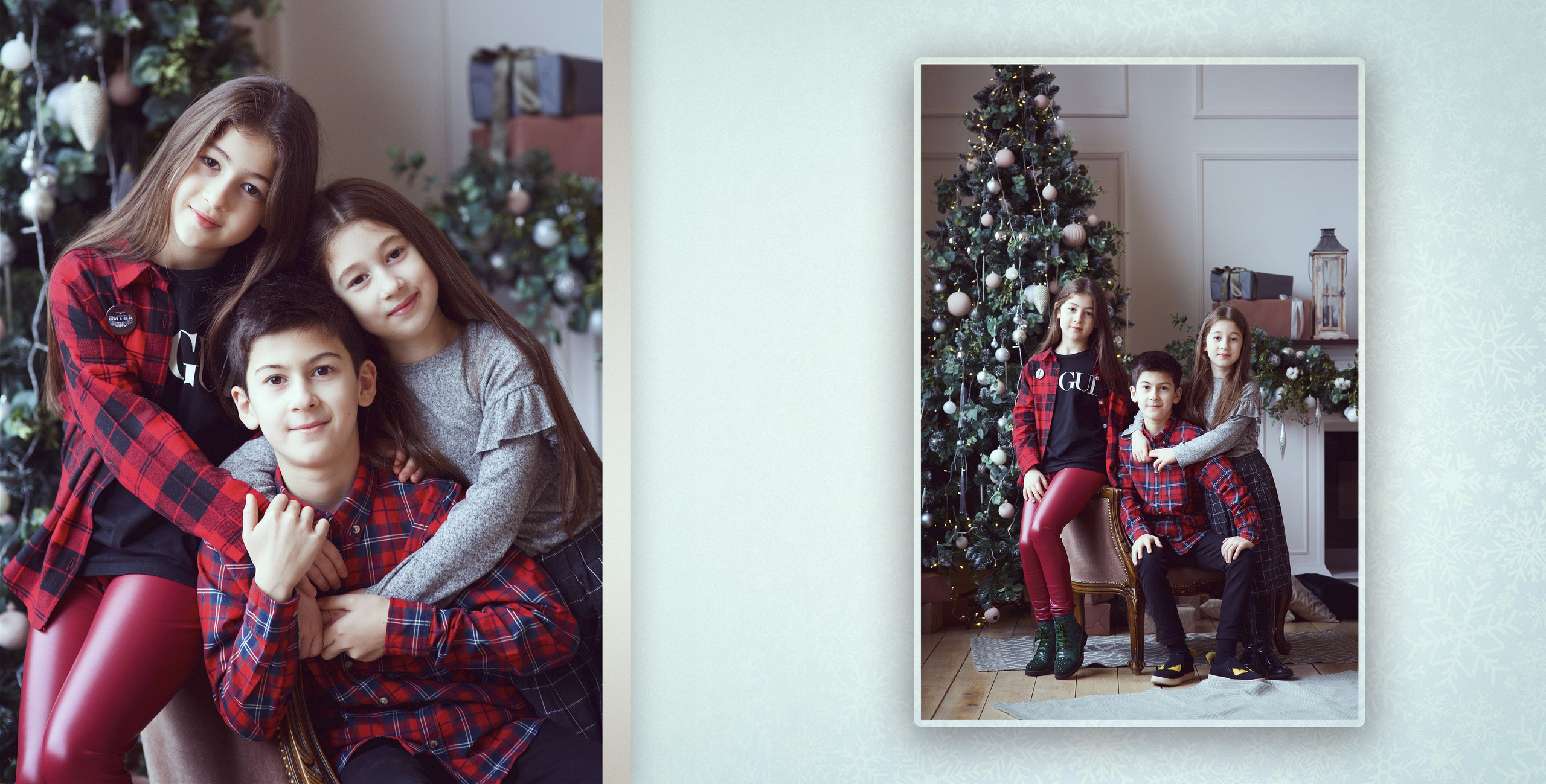 Большая дружная семья в Рождественской фотостудии. Фотохудожник Наталия Кирсанова