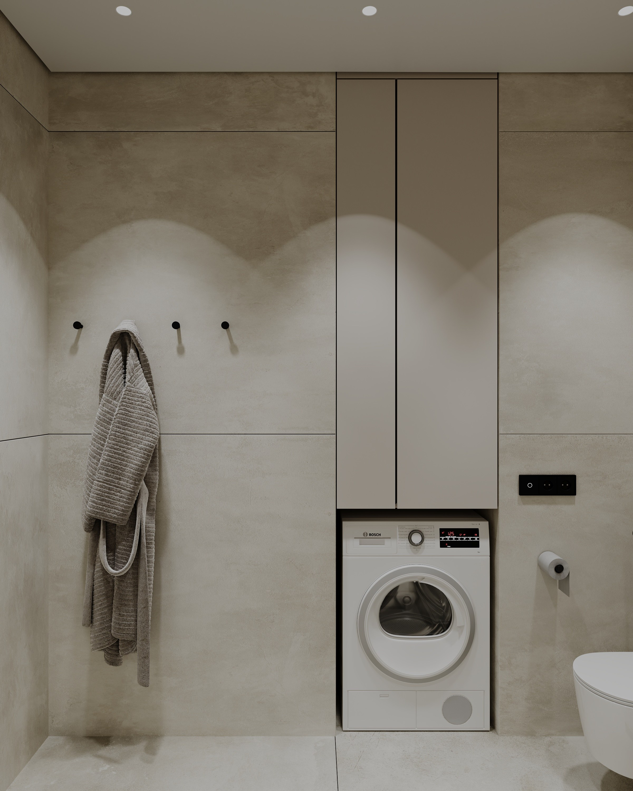 Санузел № 2. Визуализации интерьера