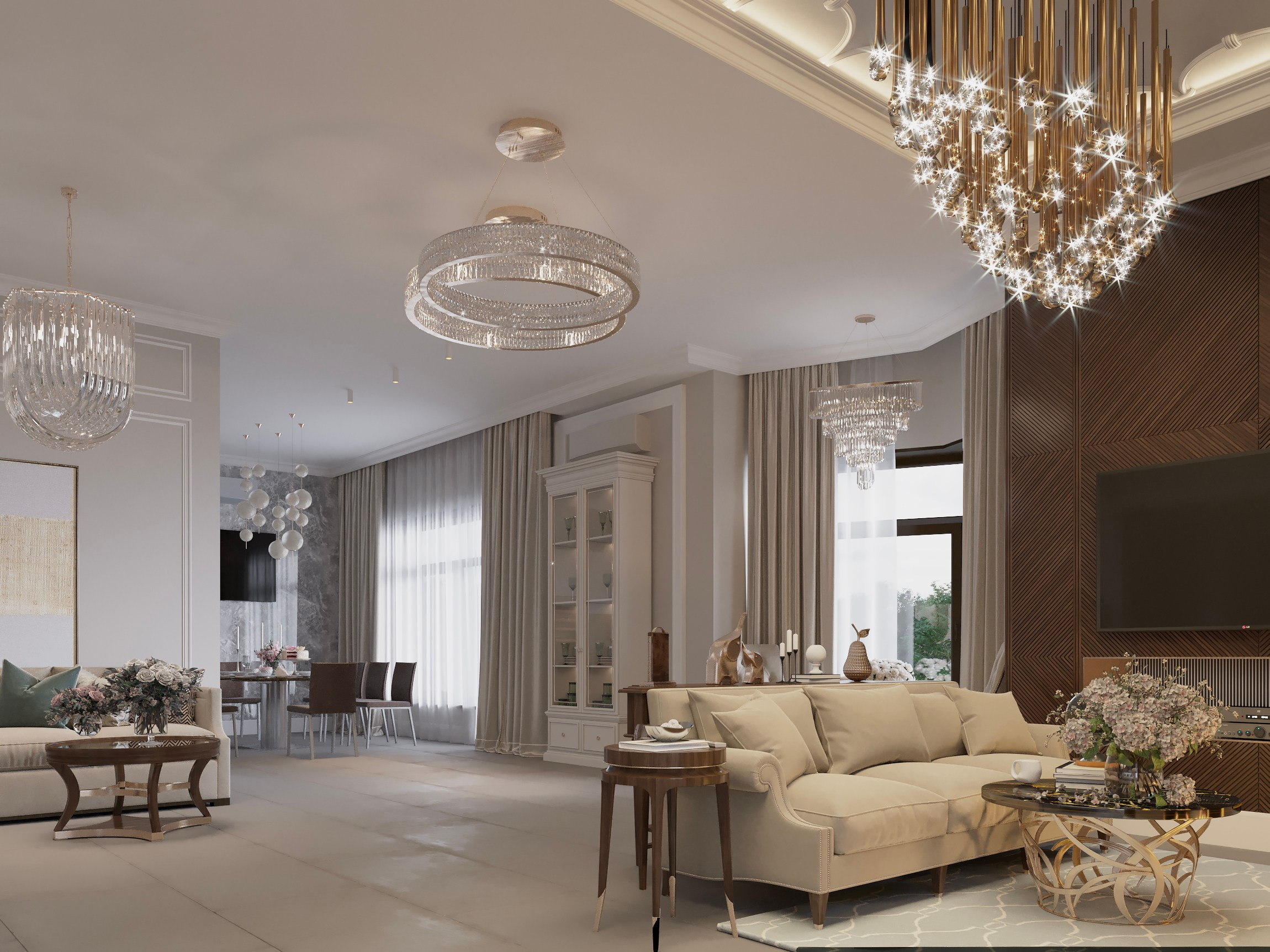 Coastal Cottage — Interior in Modern Classic Style. 3D INTERIOR AND ARCHITECTURE VISUALIZATION