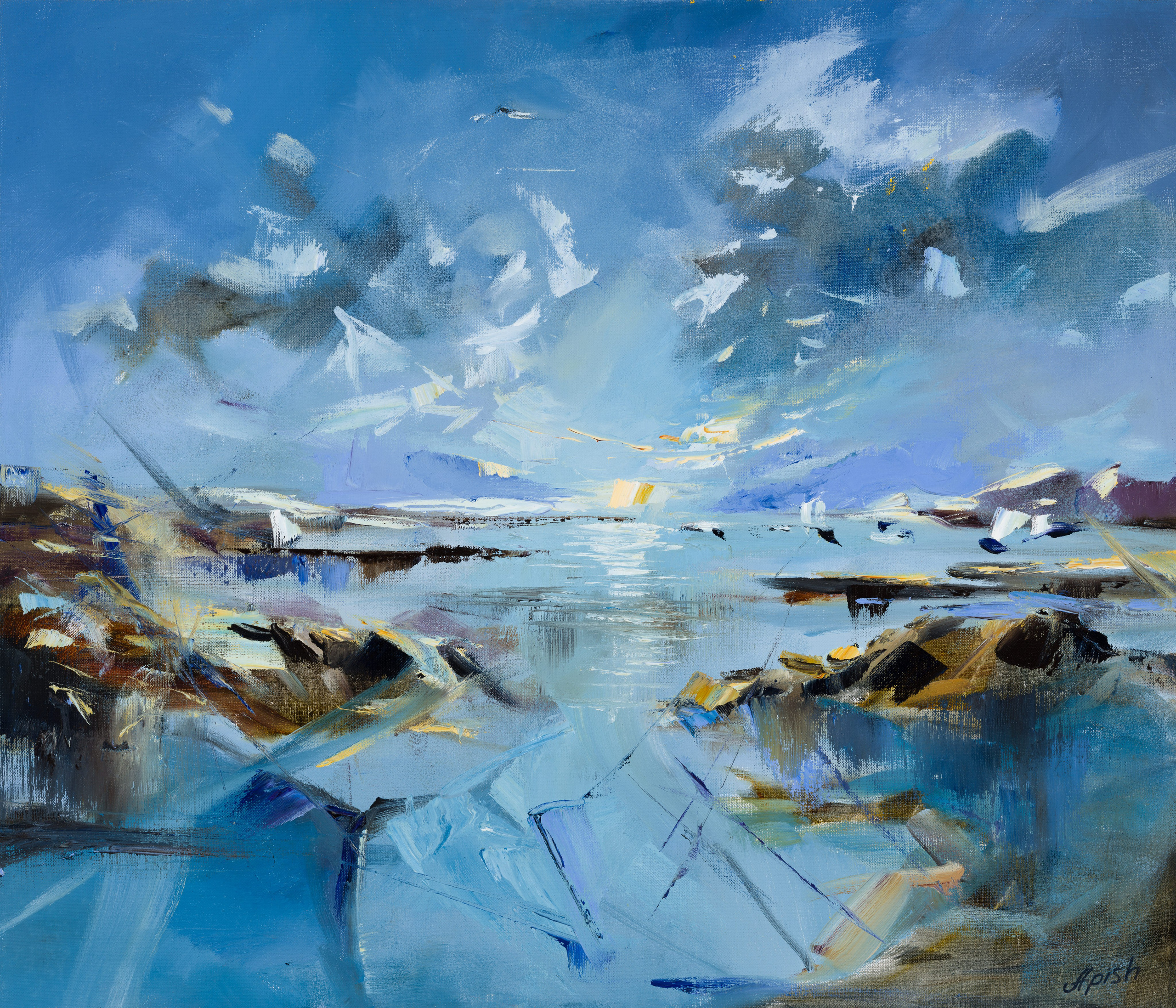 «Морская безмятежность» - художник Алексей Апиш (холст, масло, 60x70 см, 2023)