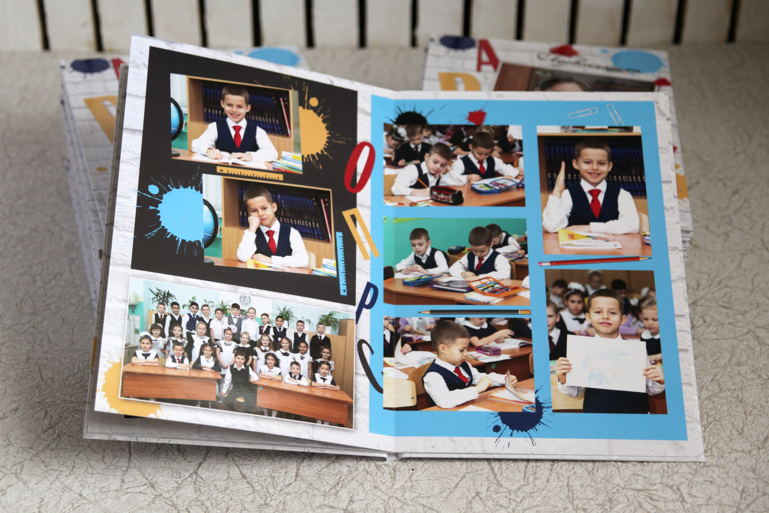 Варианты фотокниг для начальной и старшей школы. Детский школьный и семейный фотограф в Краснодаре