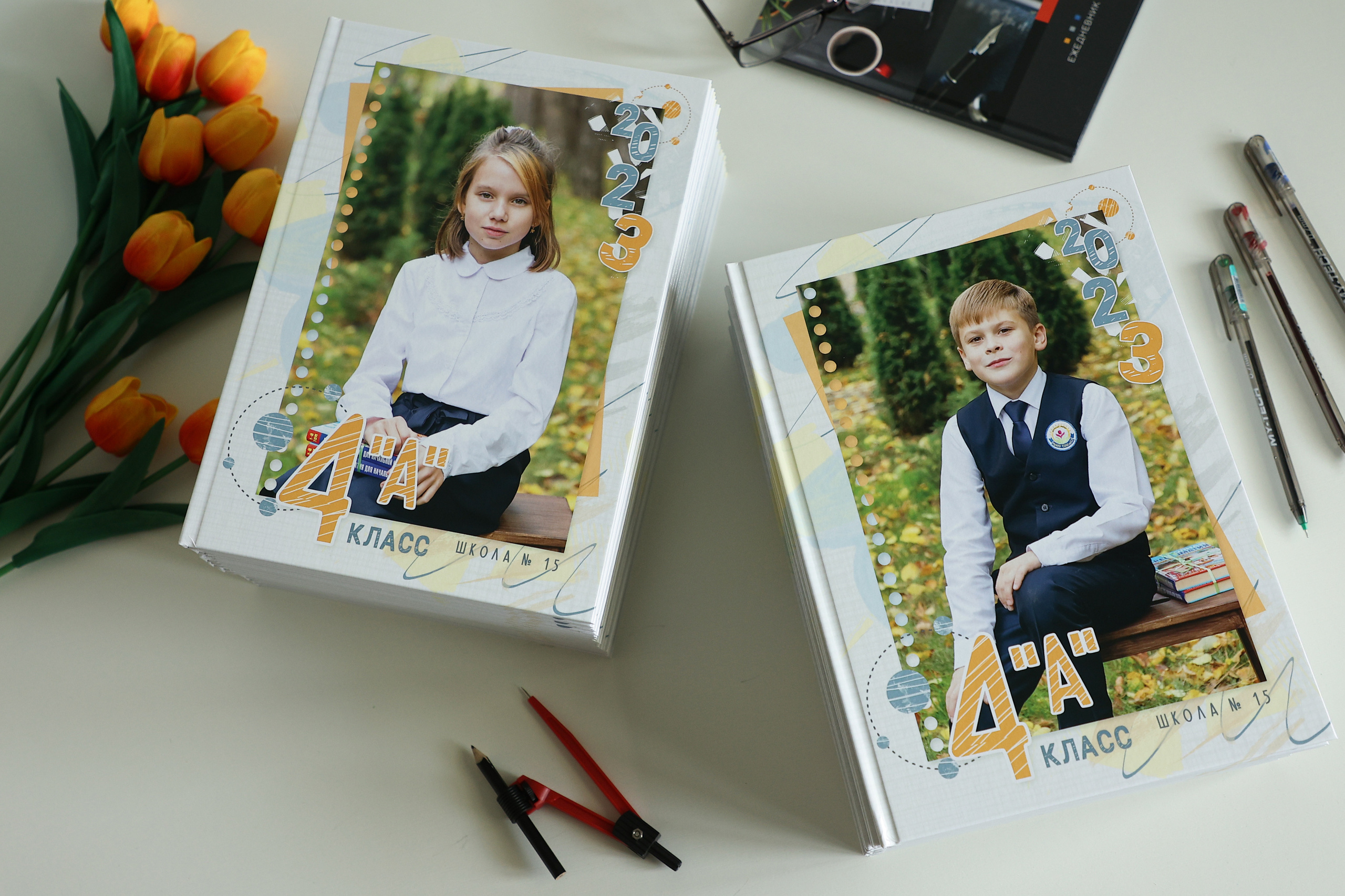 Варианты фотокниг для начальной и старшей школы. Детский школьный и семейный фотограф в Краснодаре