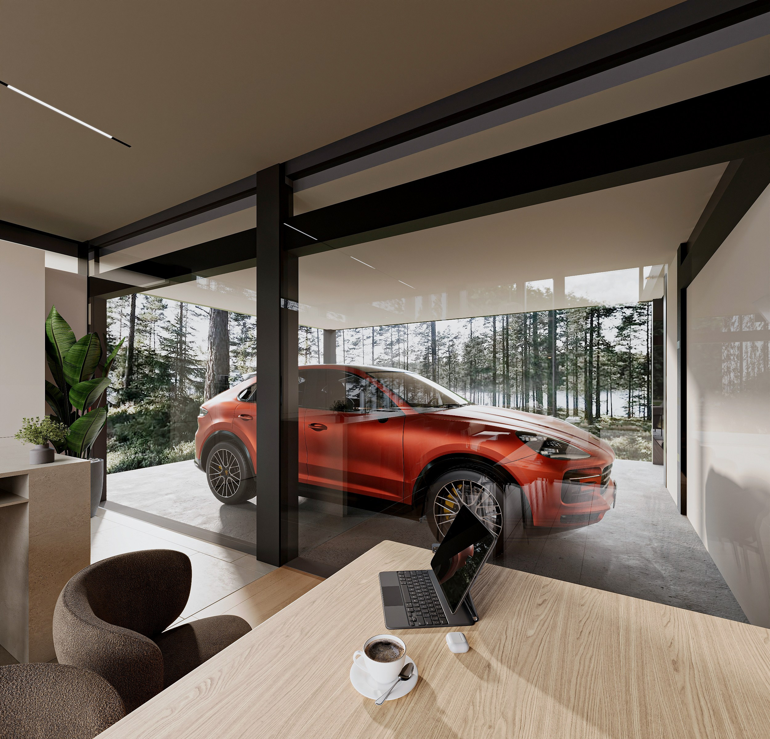 Загородный дом / кухня-гостиная. Kindhard-design