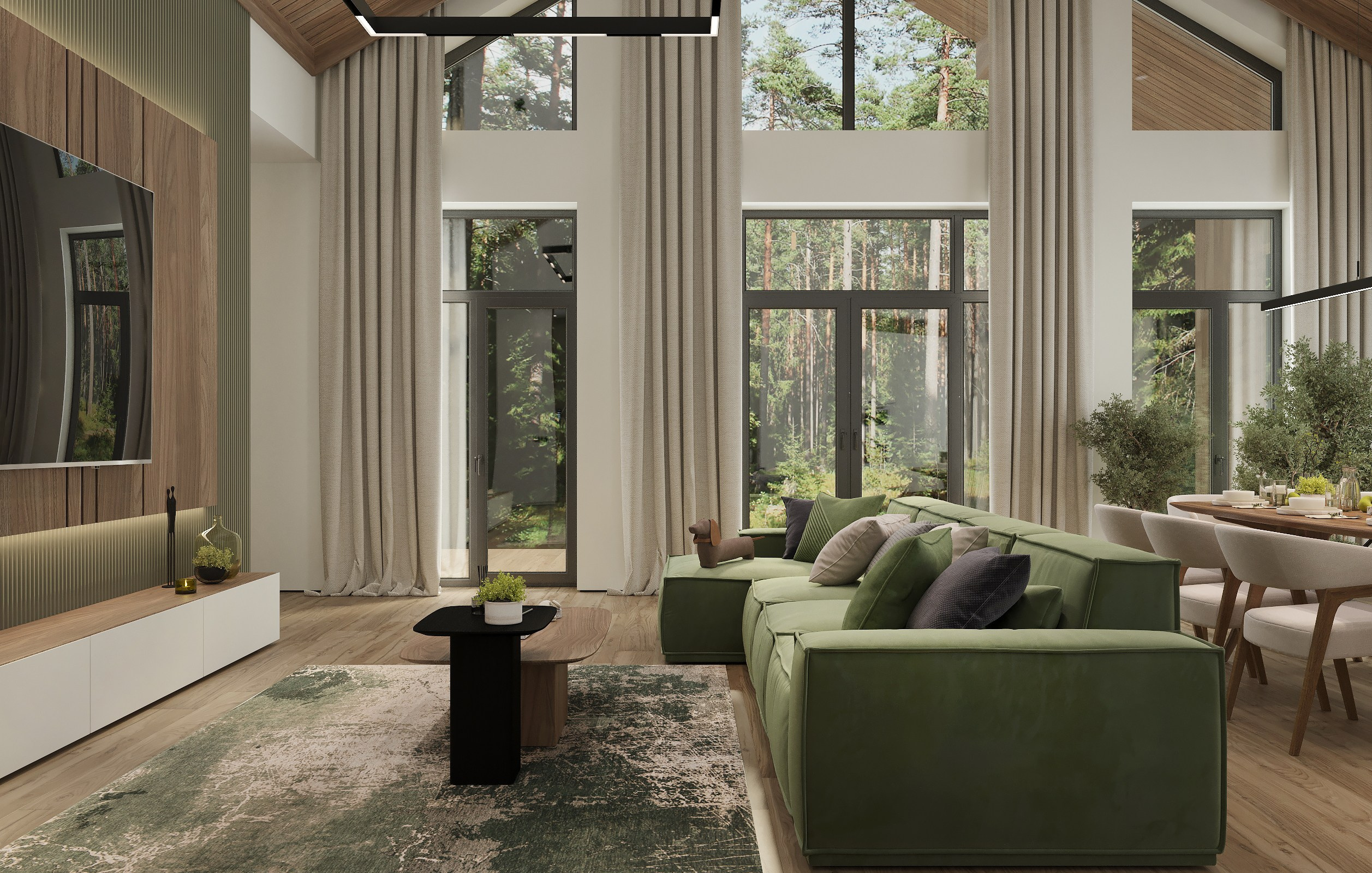 Дизайн-проект загородного частного дома в Ленинграской области. Дизайнер интерьера квартир и частных домов