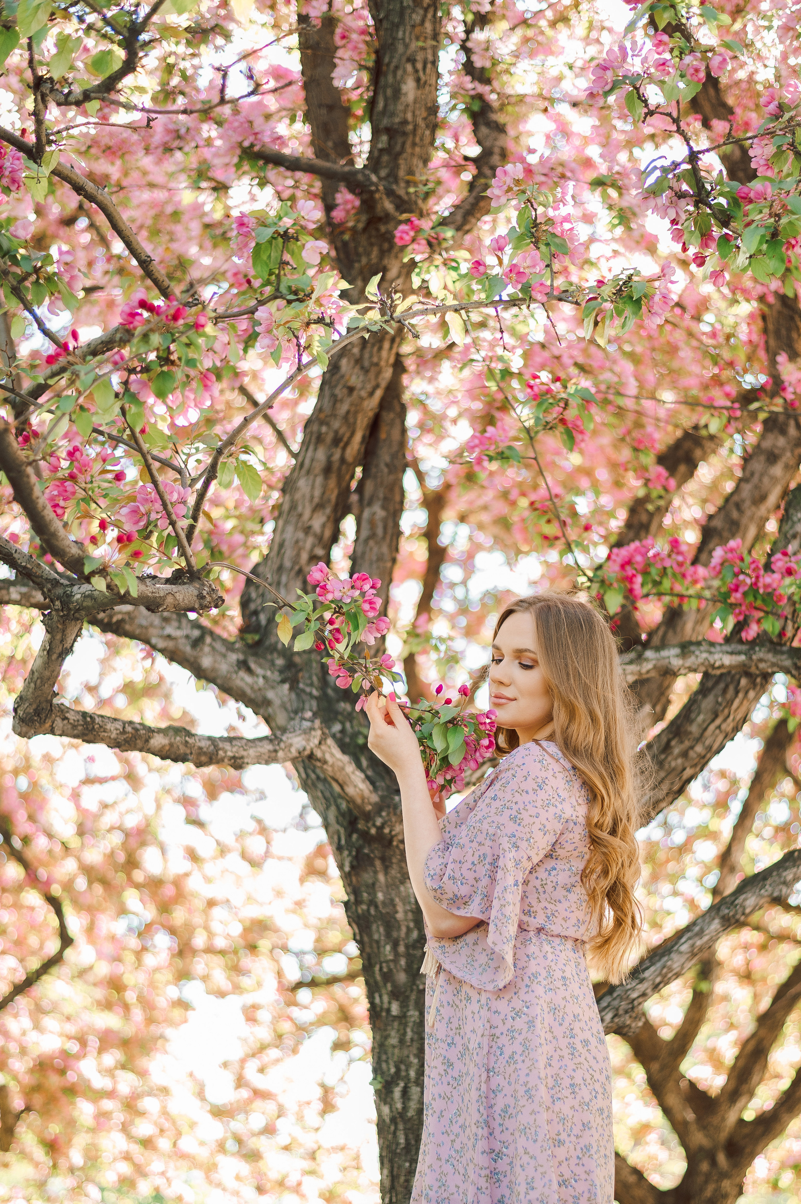 Фотосессия в розовой яблоне для Саши. Фотограф в Москве и Московской области Таня Яблочкина