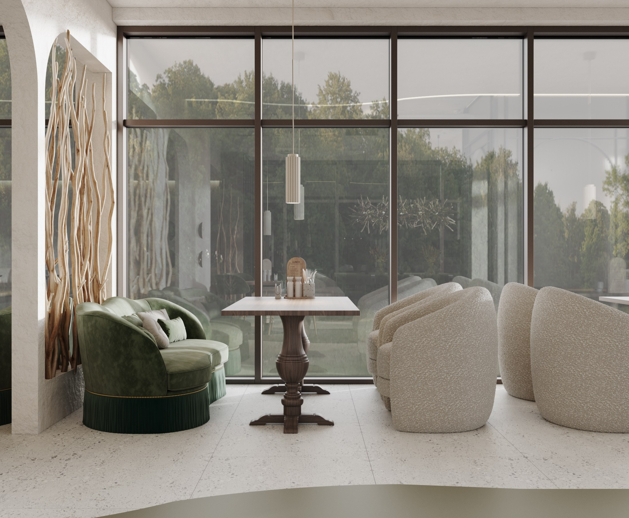 Проект Кафе #1. Интерьерная 3D Визуализация