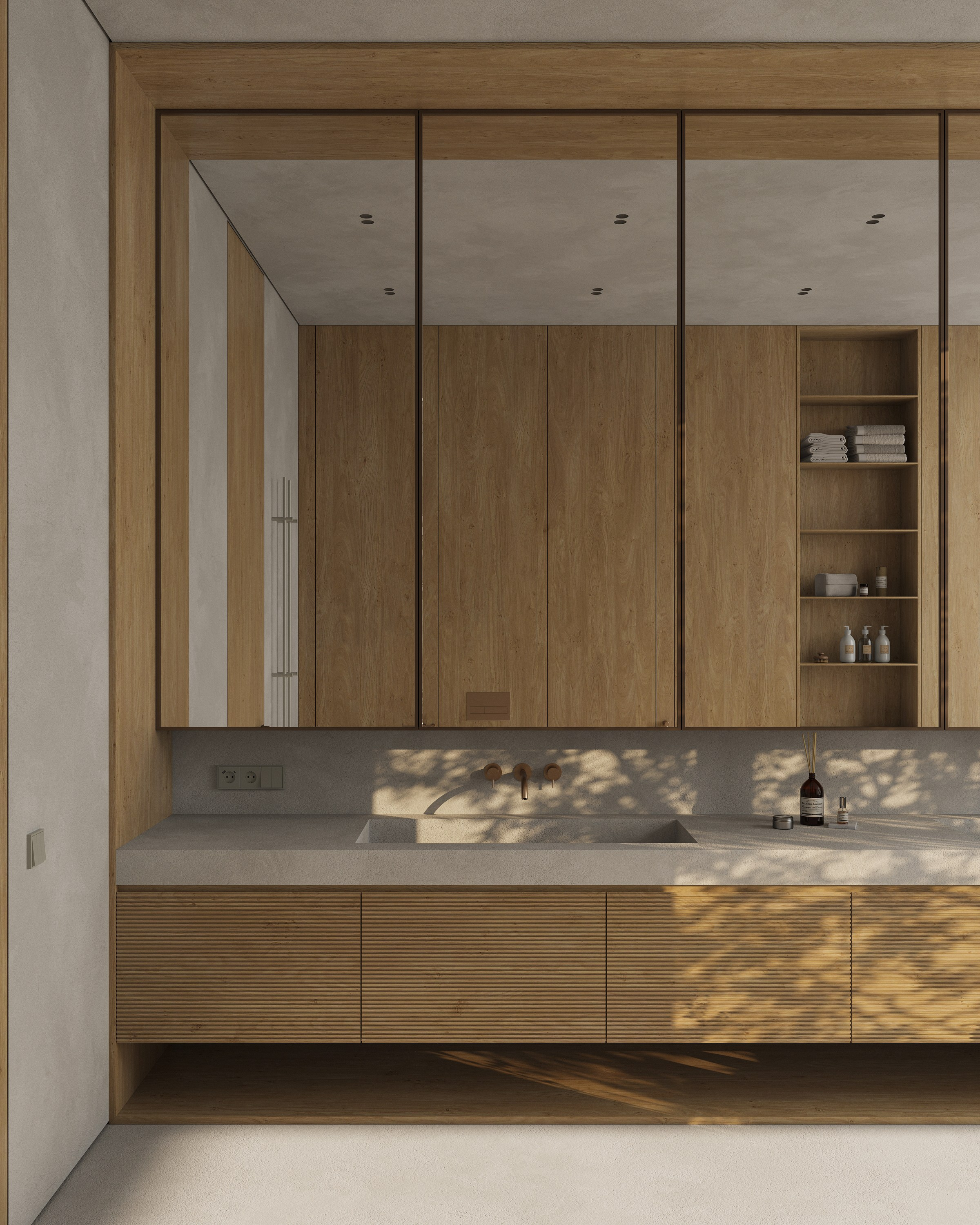 Санузел с видом на внутренний двор. 3D визуализатор