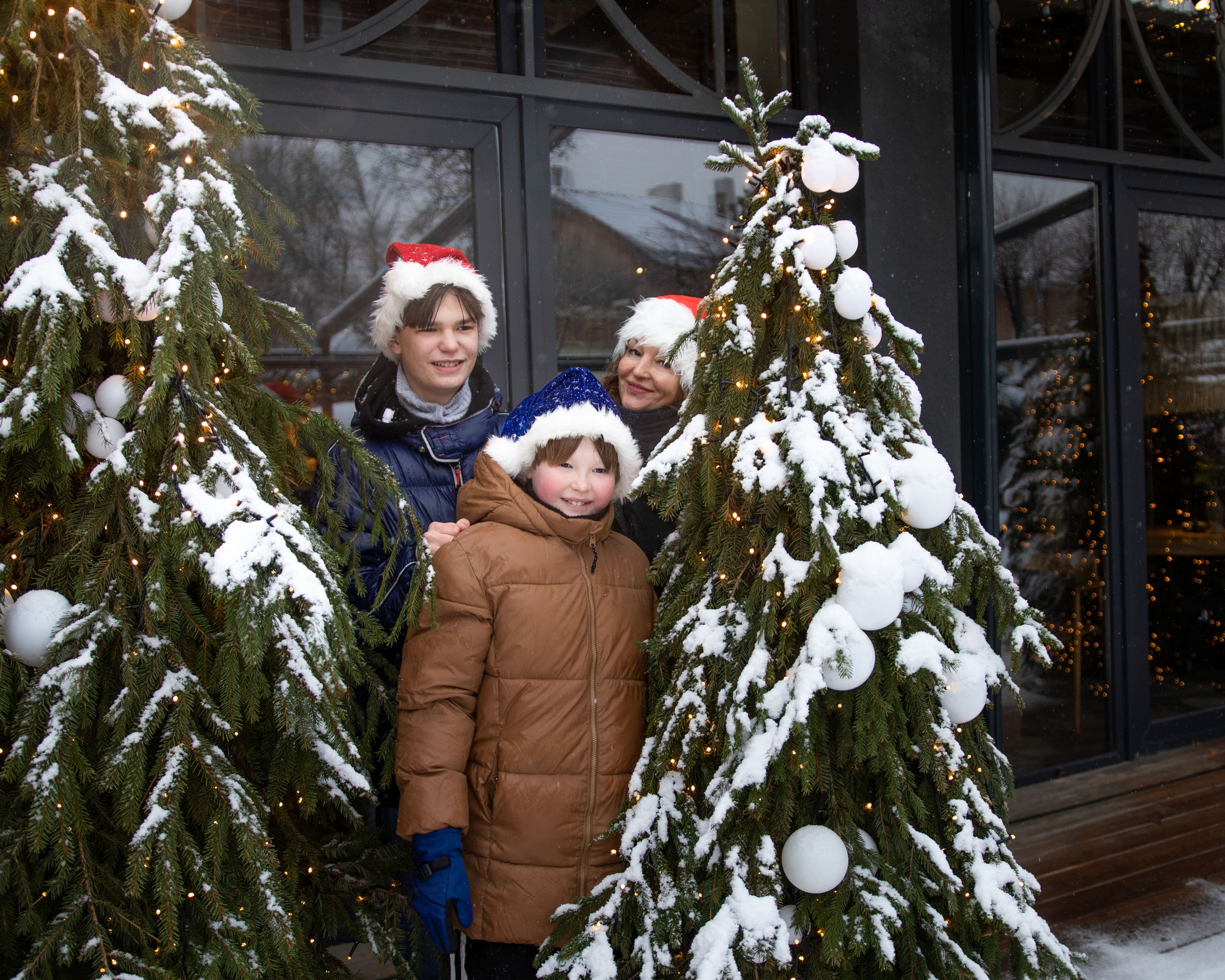 семейная фотосессия зимой в городе