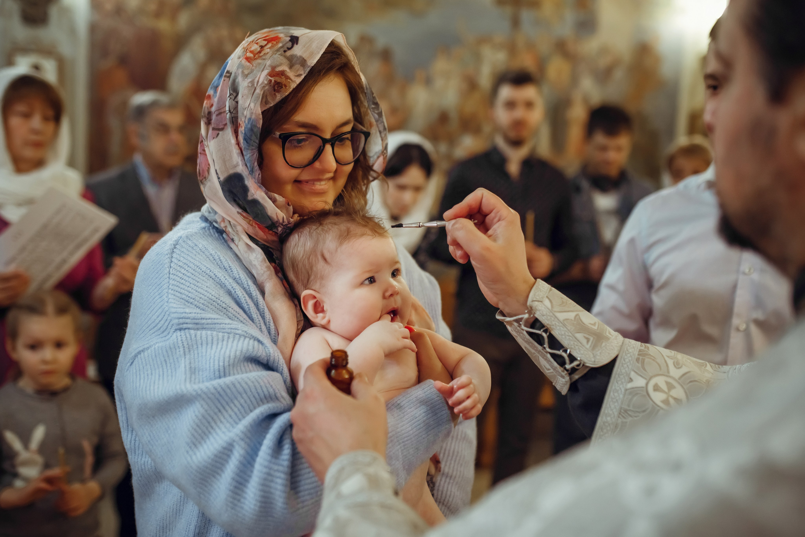 Крещение Валерии. Фотограф на Крещение, семейный фотограф в Москве