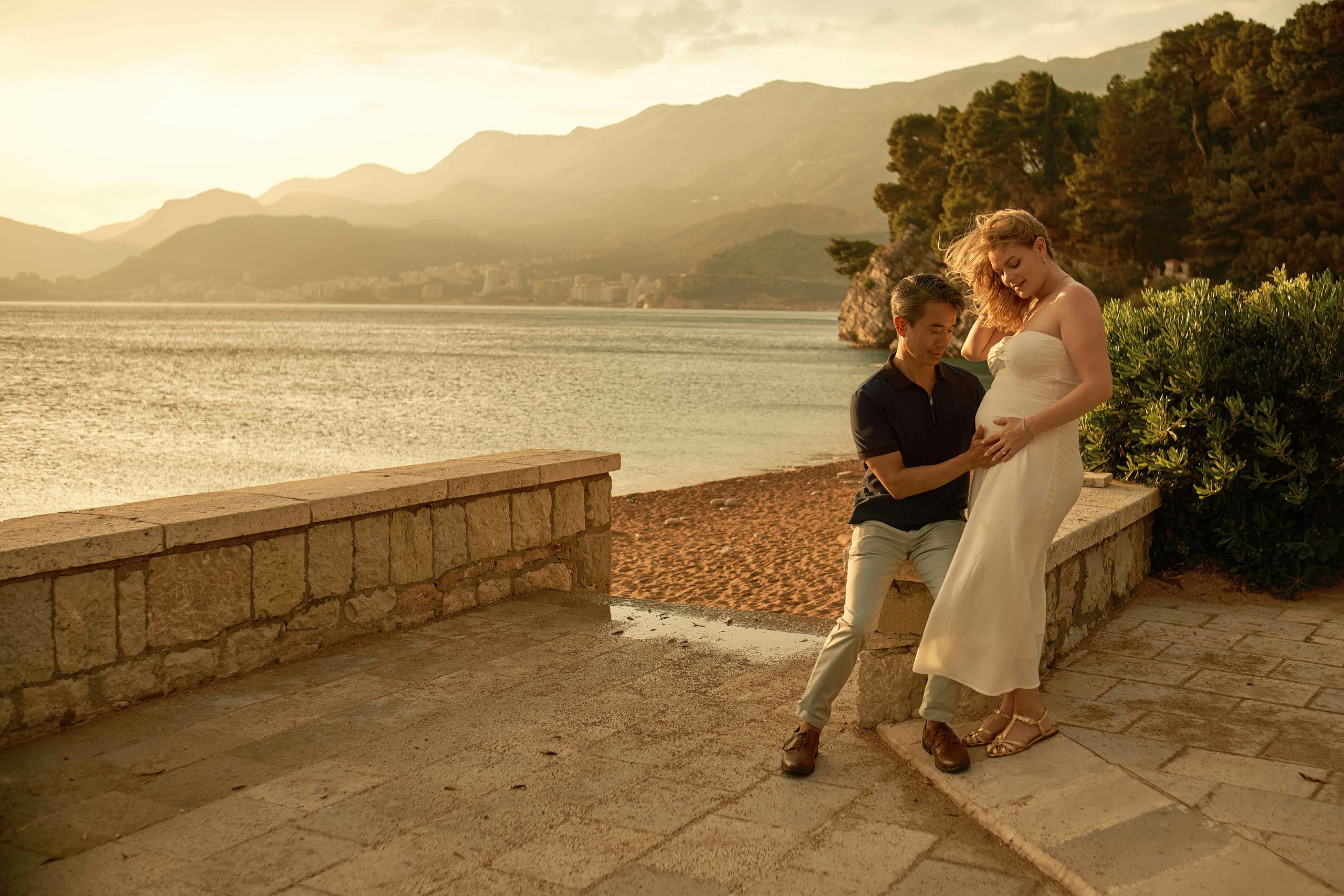 Pregnancy Photoshoot in Montenegro | Sveti Stefan Maternity Session
