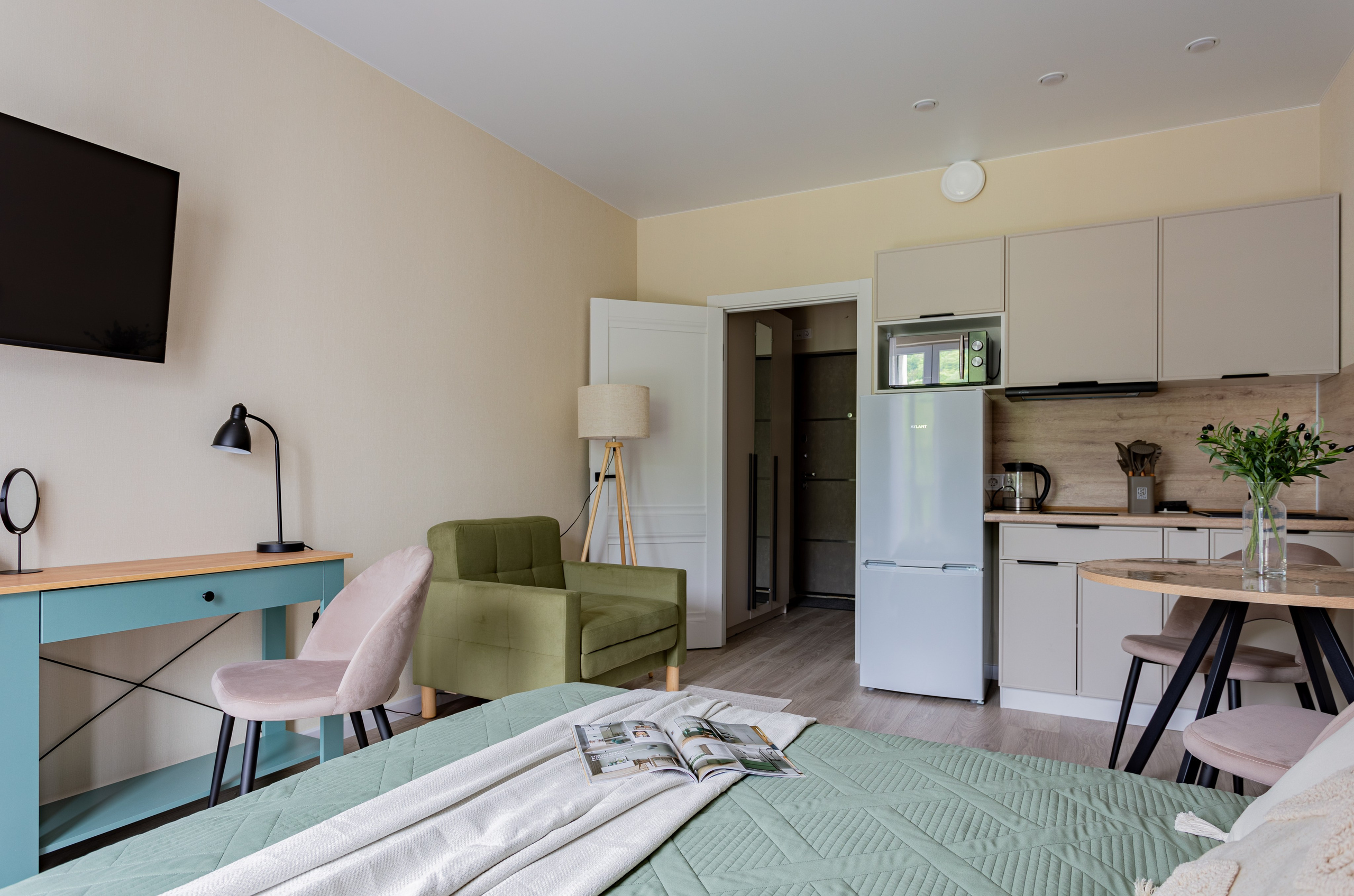 Комплектация студии с ремонтом от застройщика. Интерьерный фотограф. Хоумстейджер. Сочи/Адлер/Красная поляна